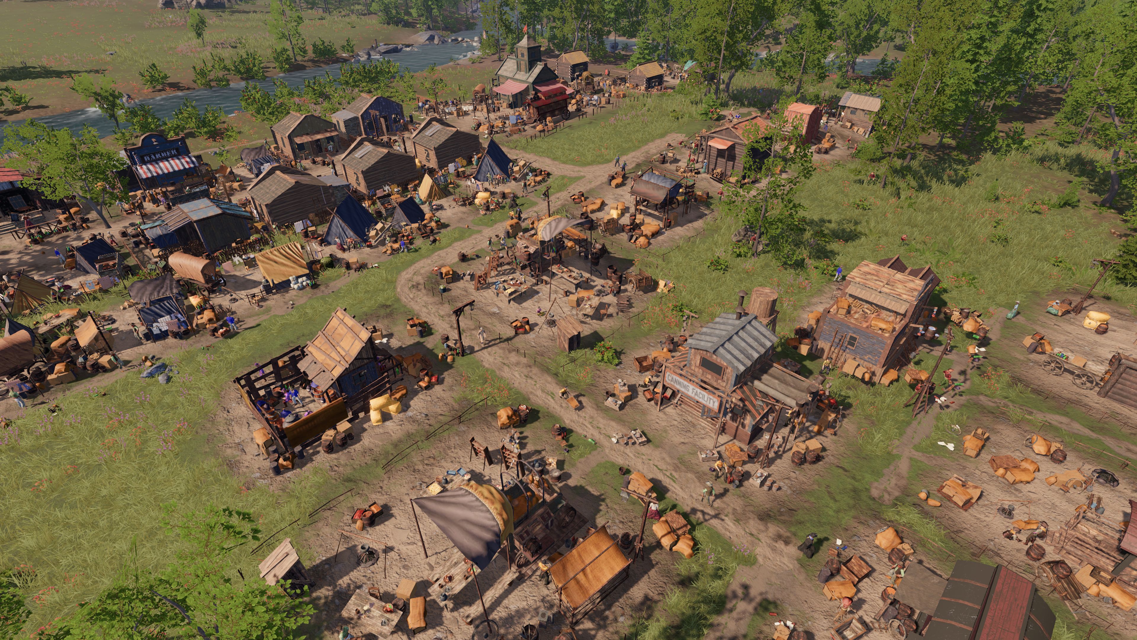Overview of a settlement in Wild West Pioneers