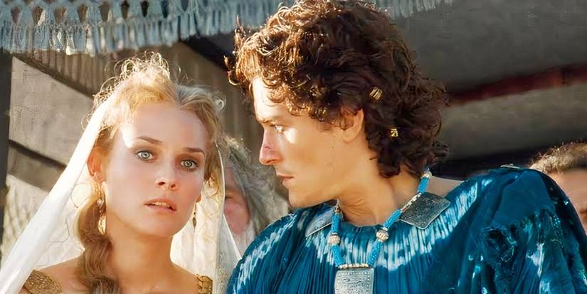 Paris and Helen talking in Troy 2004