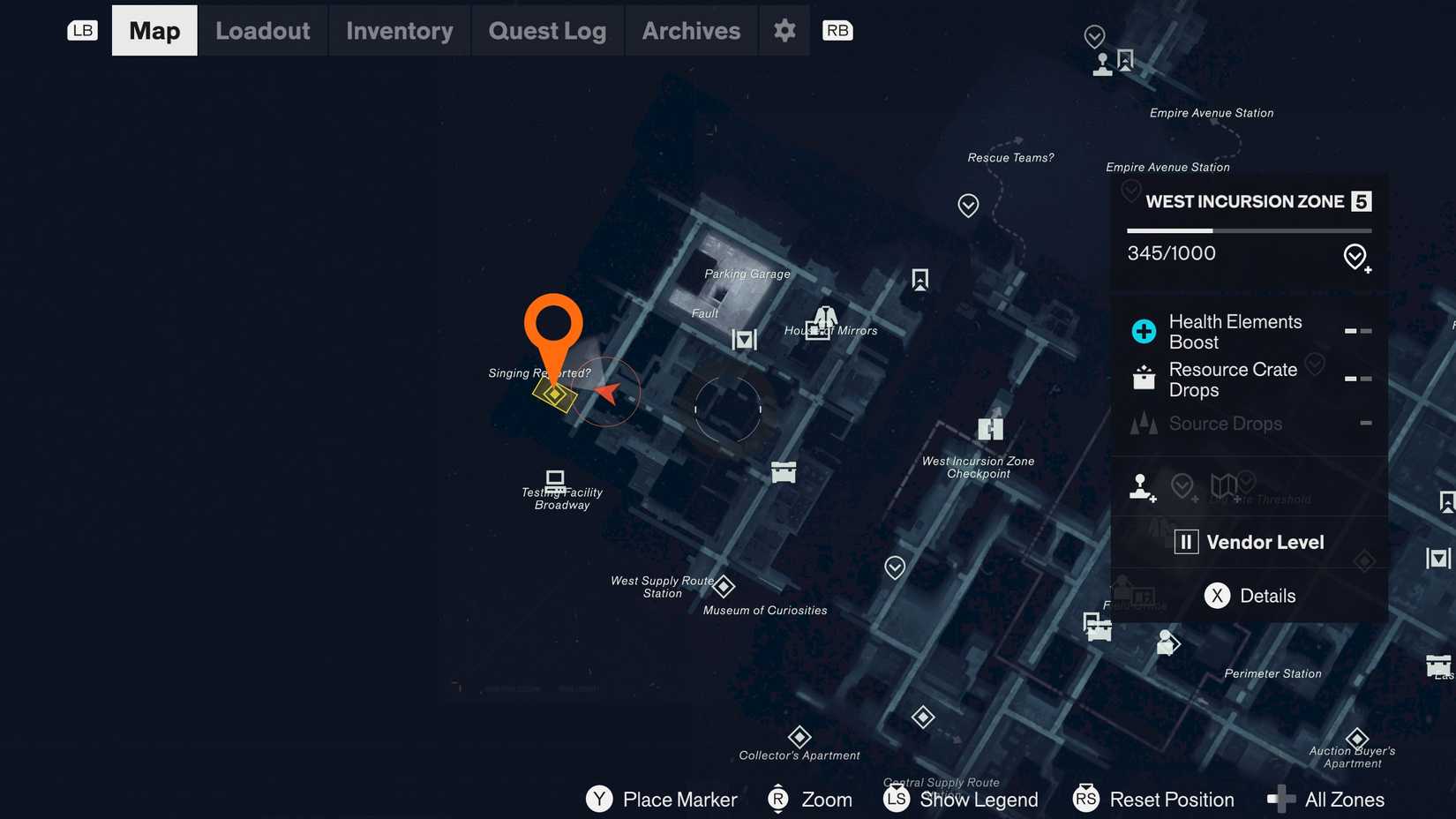 Party Won't Stop Quest Location Control Resonant
