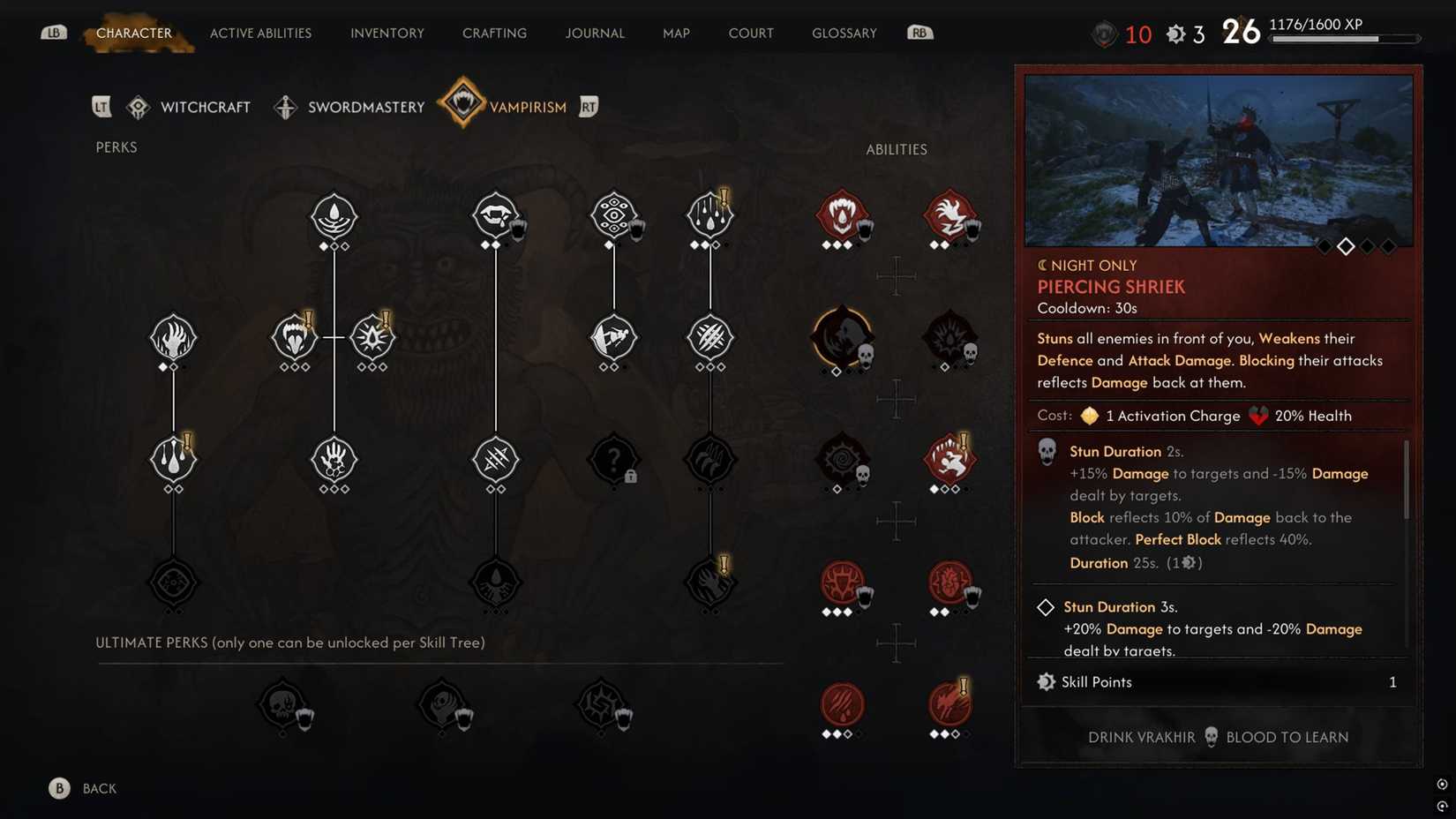 Piercing Shriek Ability in The Blood of Dawnwalker
