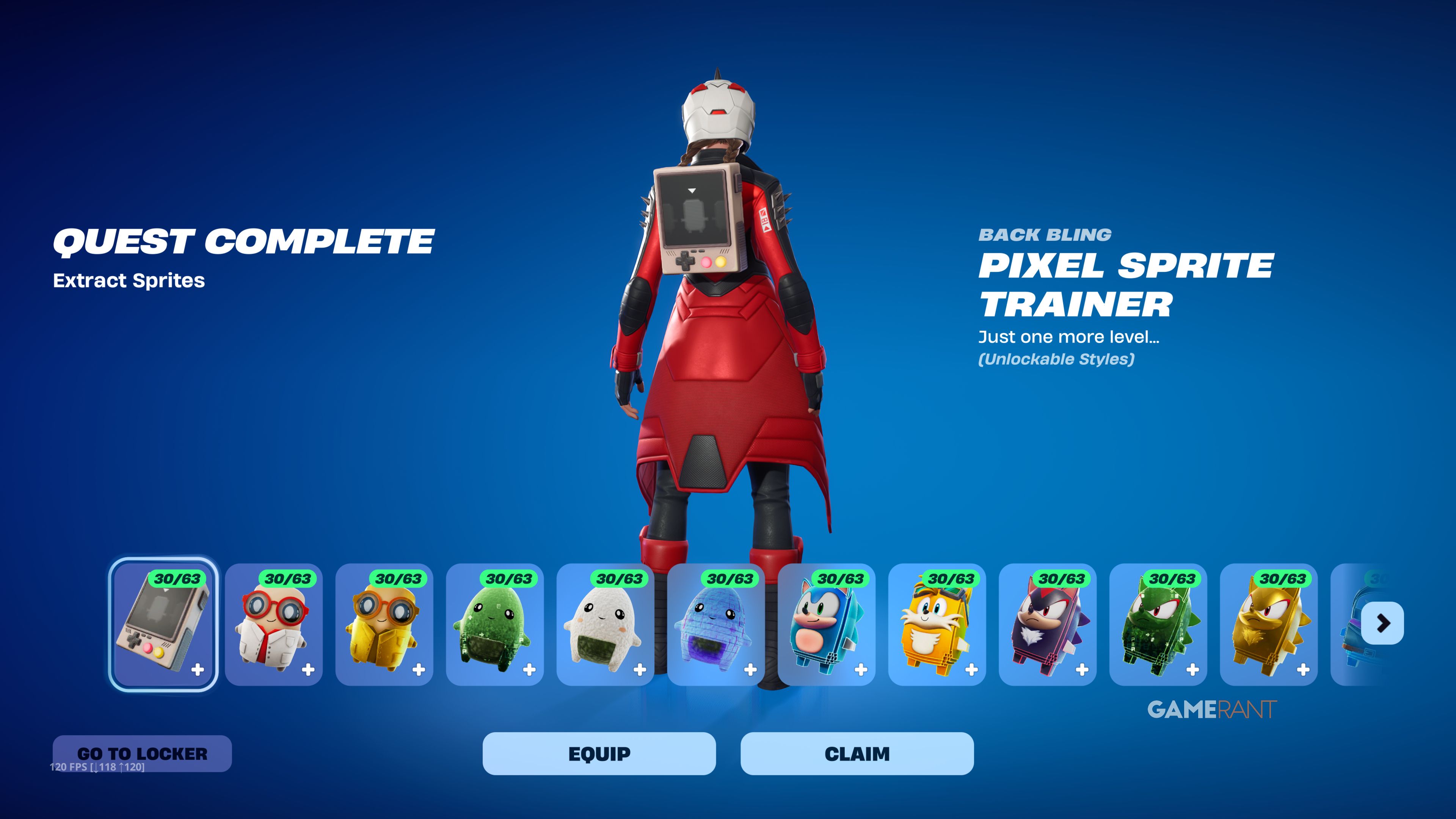Fortnite Pixel Sprite Trainer Mastery Back Bling Rewards (Sprites as ...