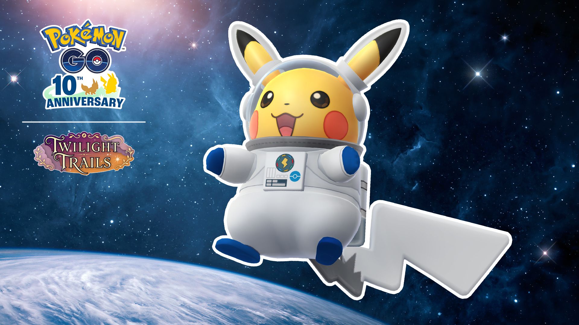 Pokemon GO Astronaut Pikachu floating in space above Earth