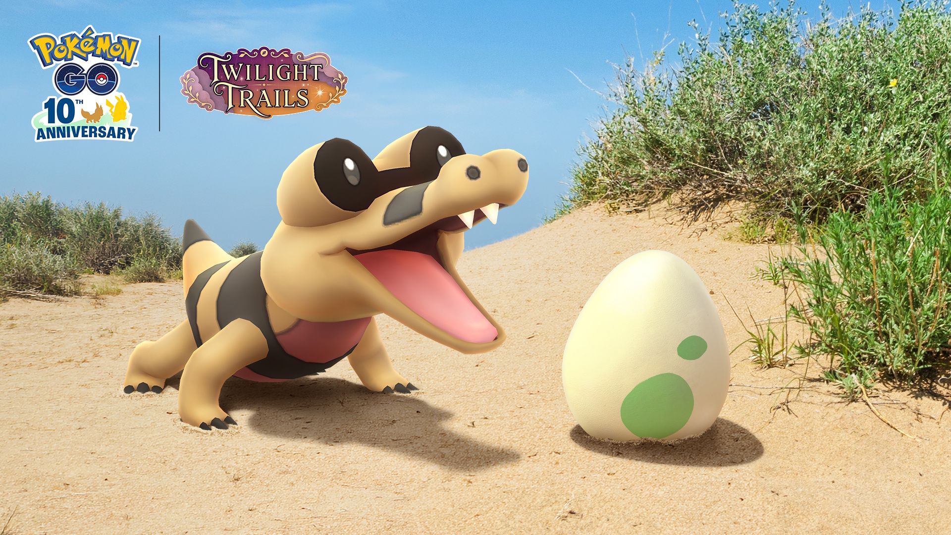 The key visual for Pokemon GO's Sandile Hatch Day