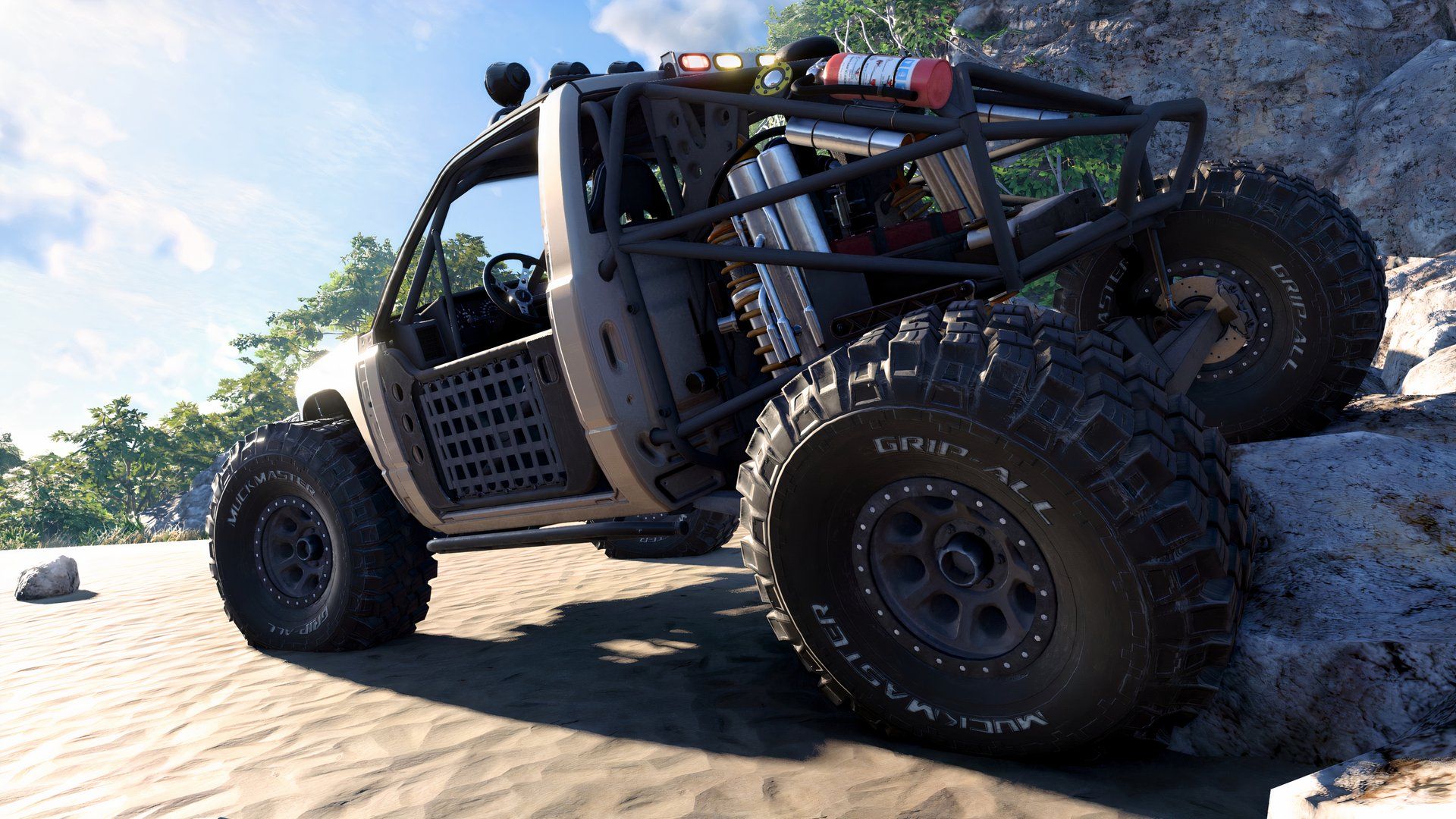 side view of an off-road car in beamng.drive.