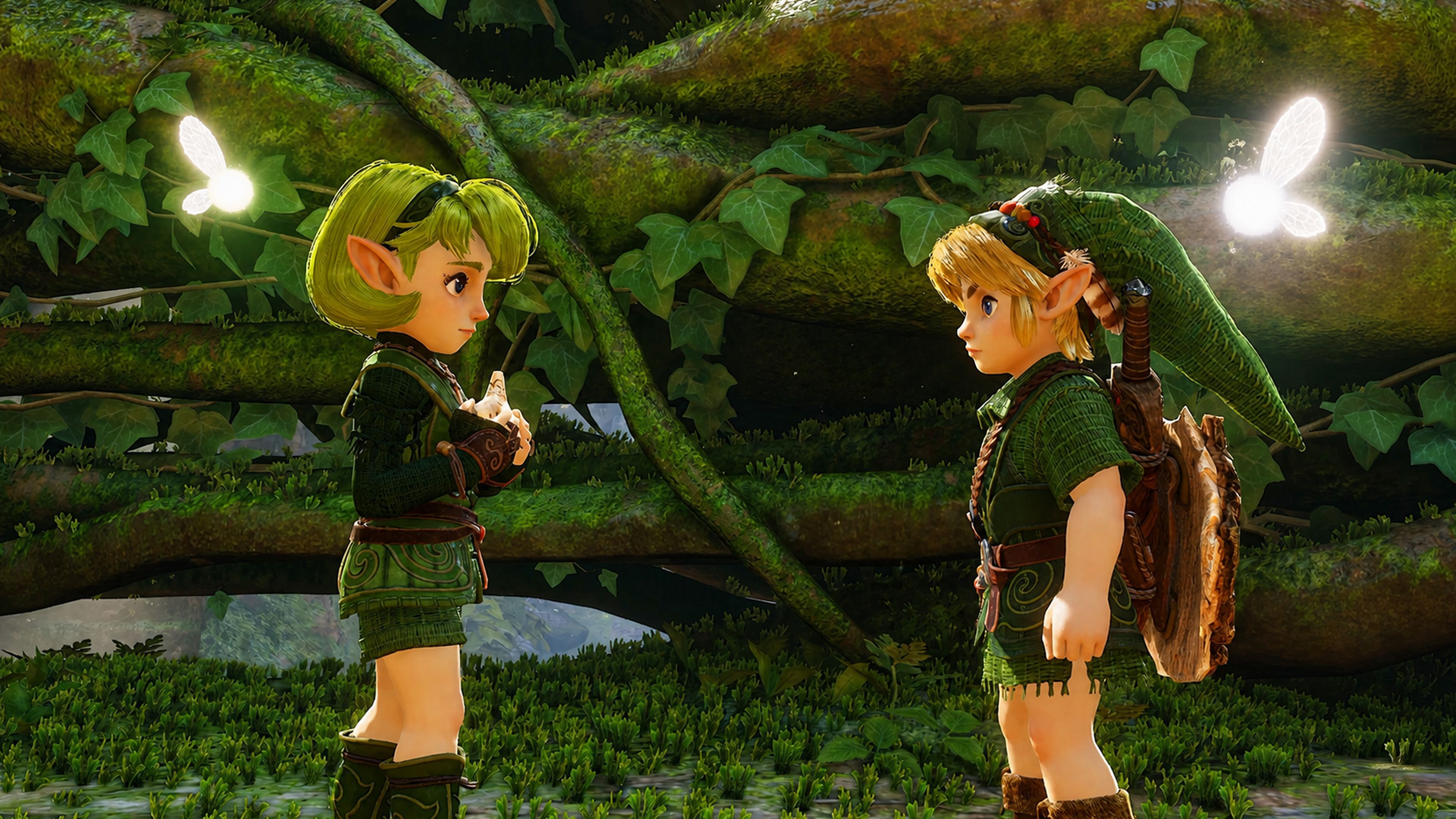 Saria talking to Link in the Zelda Ocarina of Time remake on Switch 2