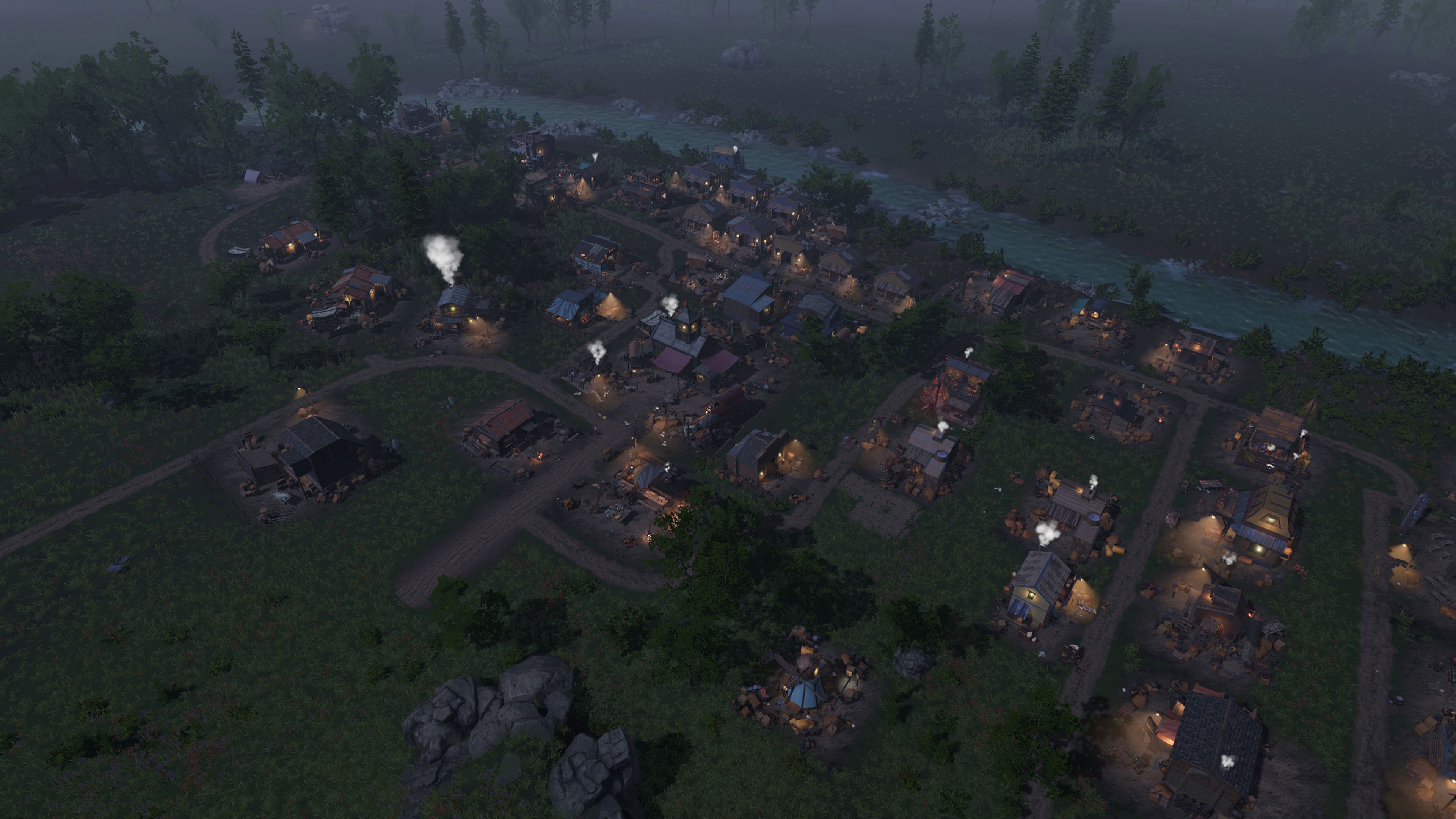 Settlement at night in Wild West Pioneers