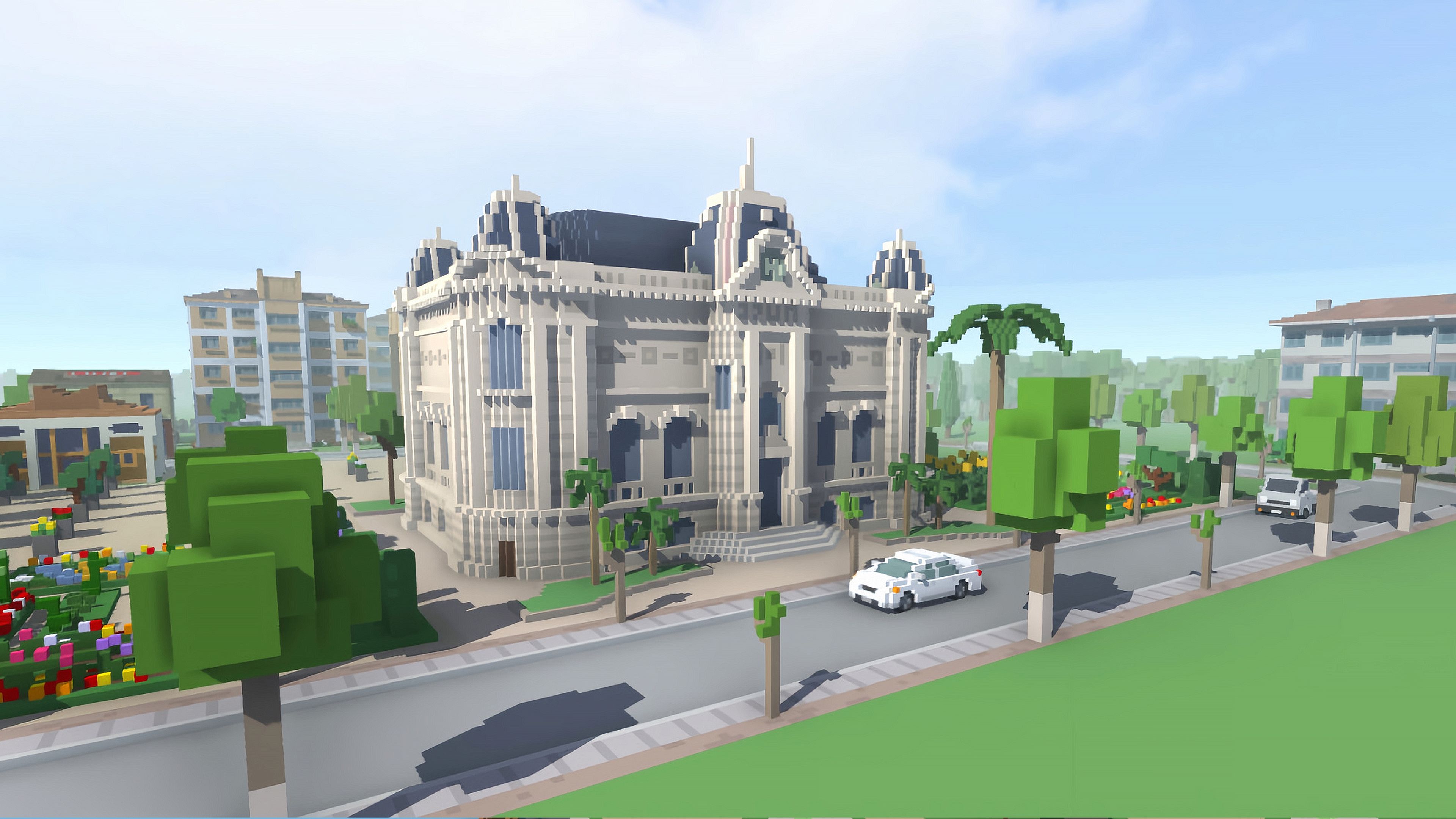 Shot of a town hall in Urbek City Builder