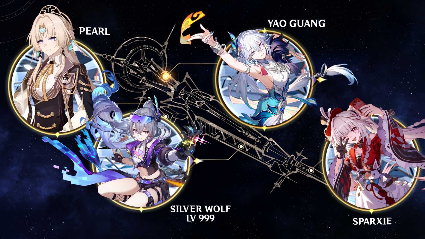 Silver Wolf LV 999-Yao Guang-Sparxie-and Pearl Best Team in Honkai Star Rail