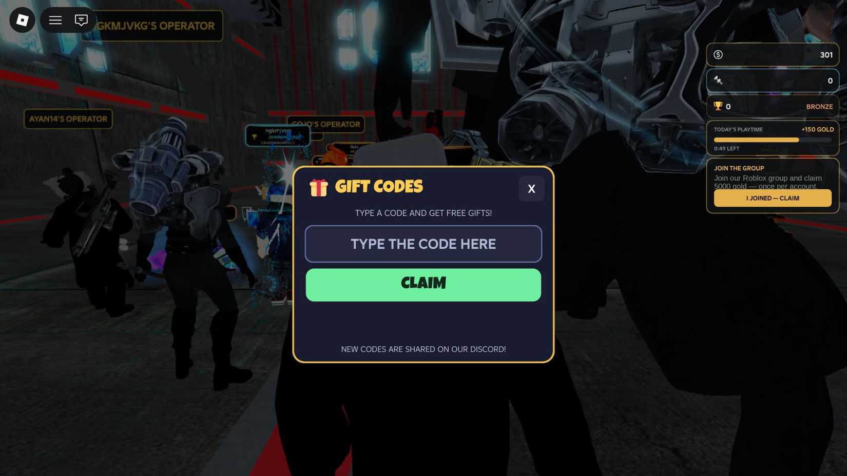 Skibidi Toilet War Codes