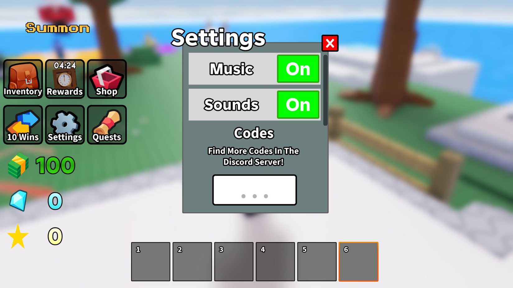 Slop Tower Defense the codes tab