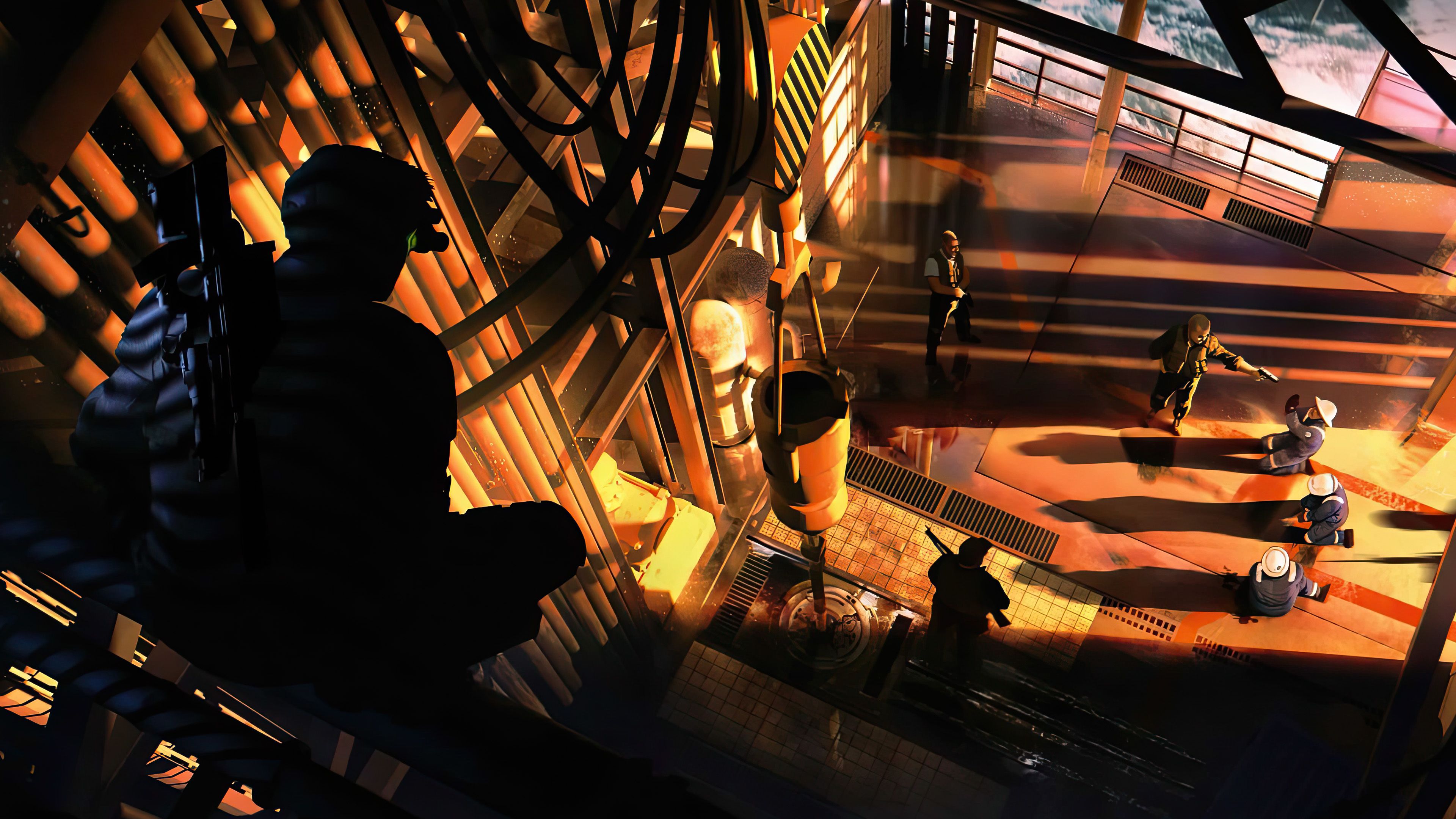 Splinter Cell Remake Key Art with Sam stalking
