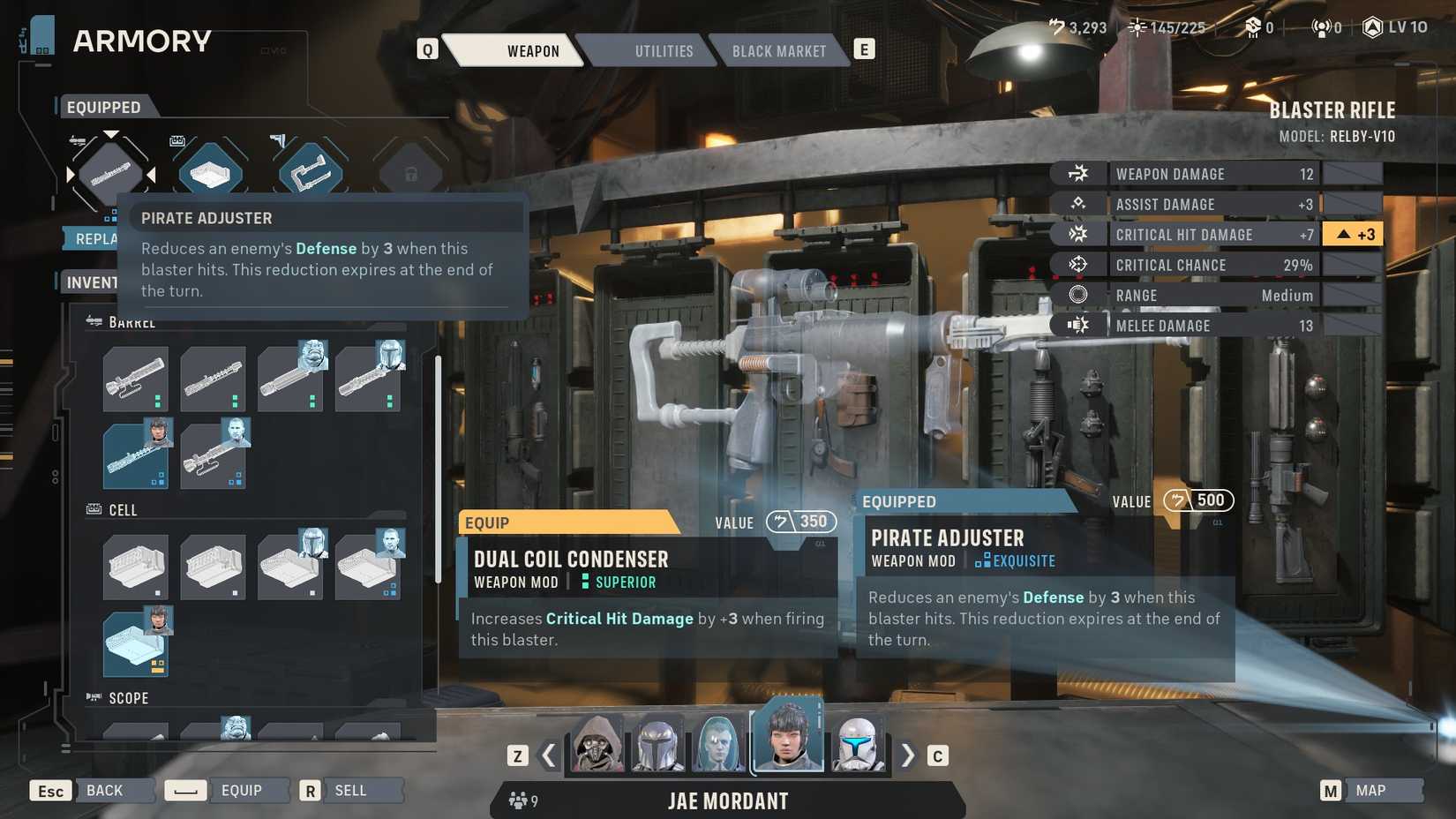 The best Jae equipment in Star Wars Zero Company.