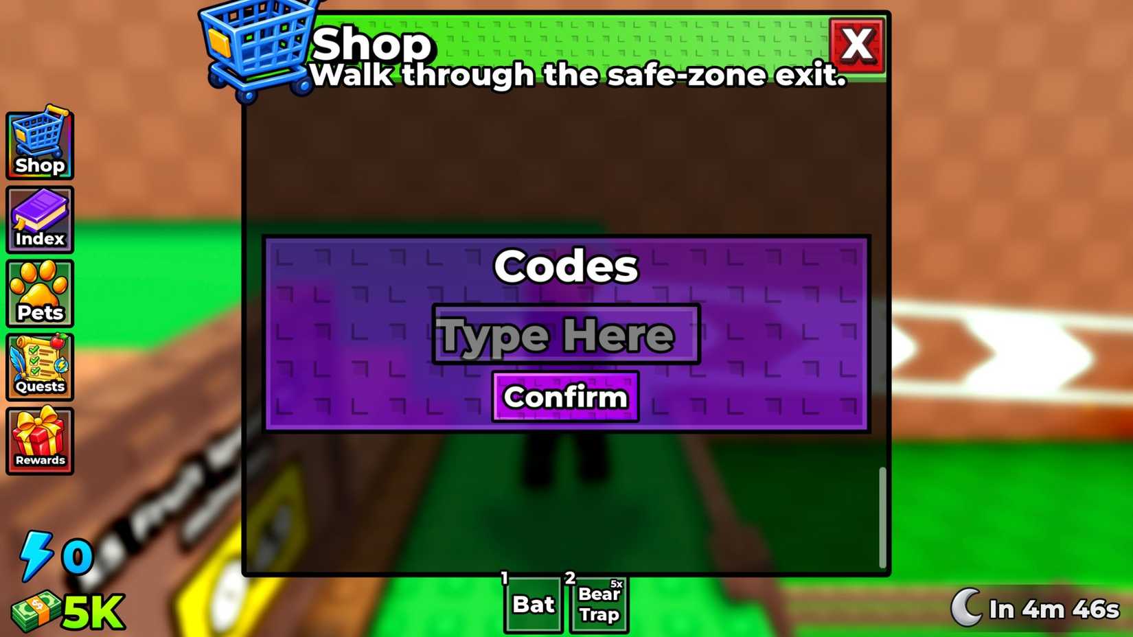 Steal A Tree the codes tab