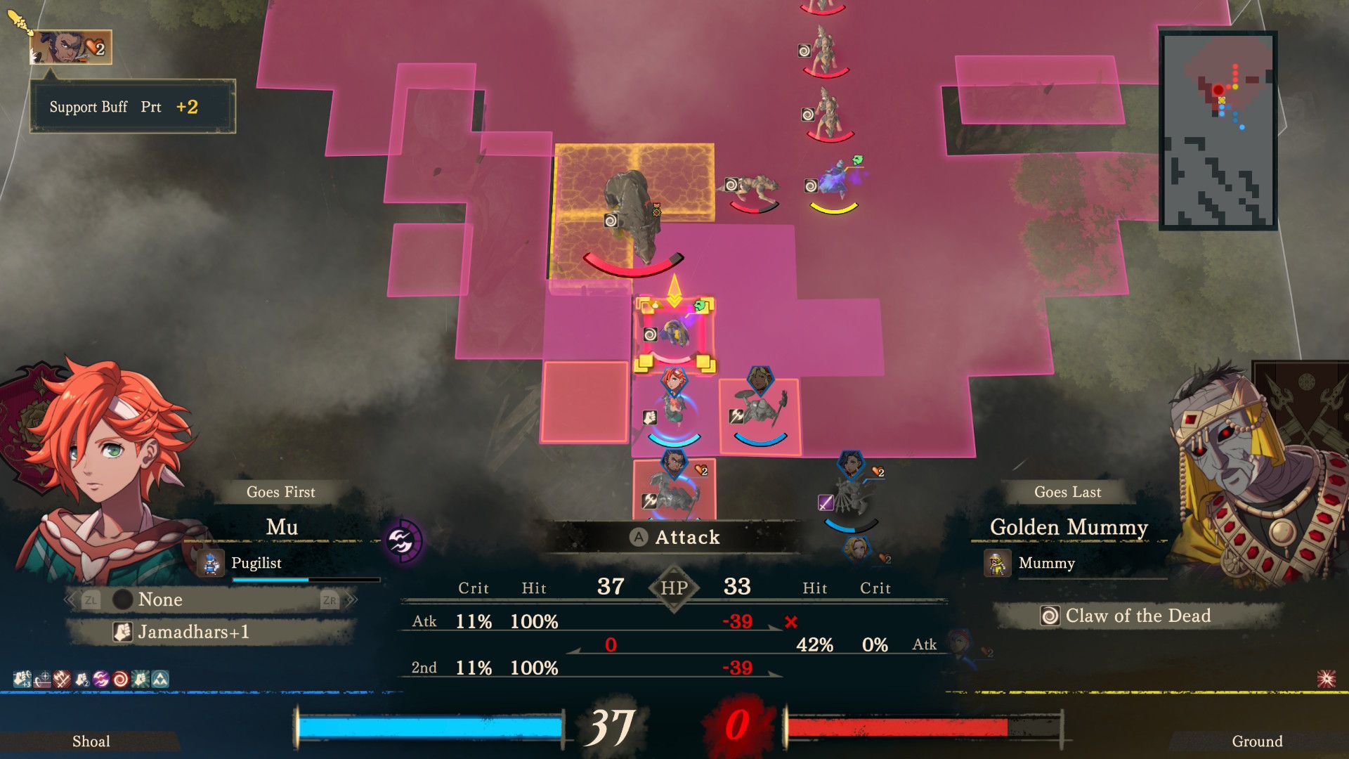 Support Buffs in Battle in Fire Emblem Fortune's Weave