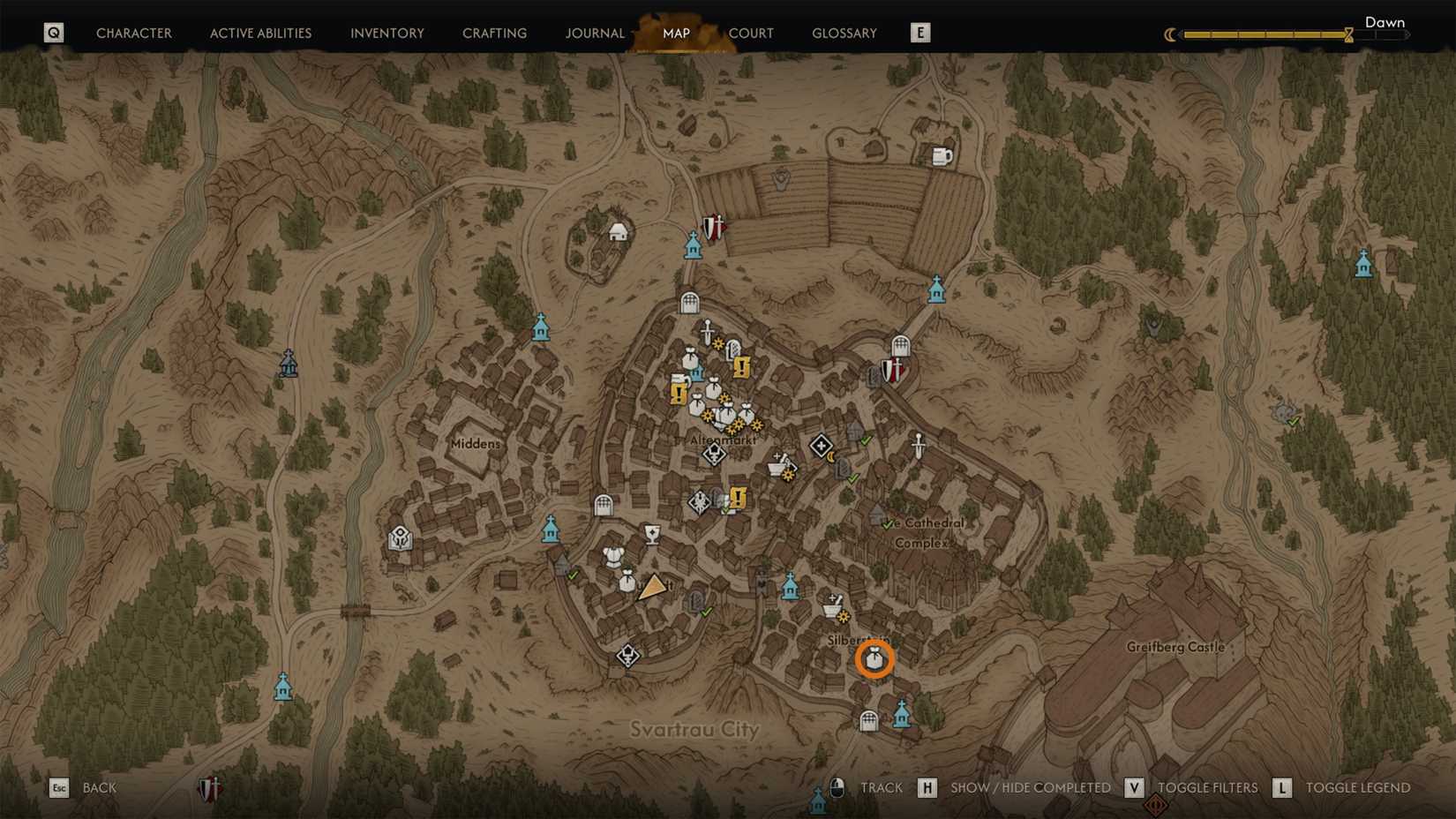 Svartrau City, Silberstein Innkeeper Location in The Blood of Dawnwalker