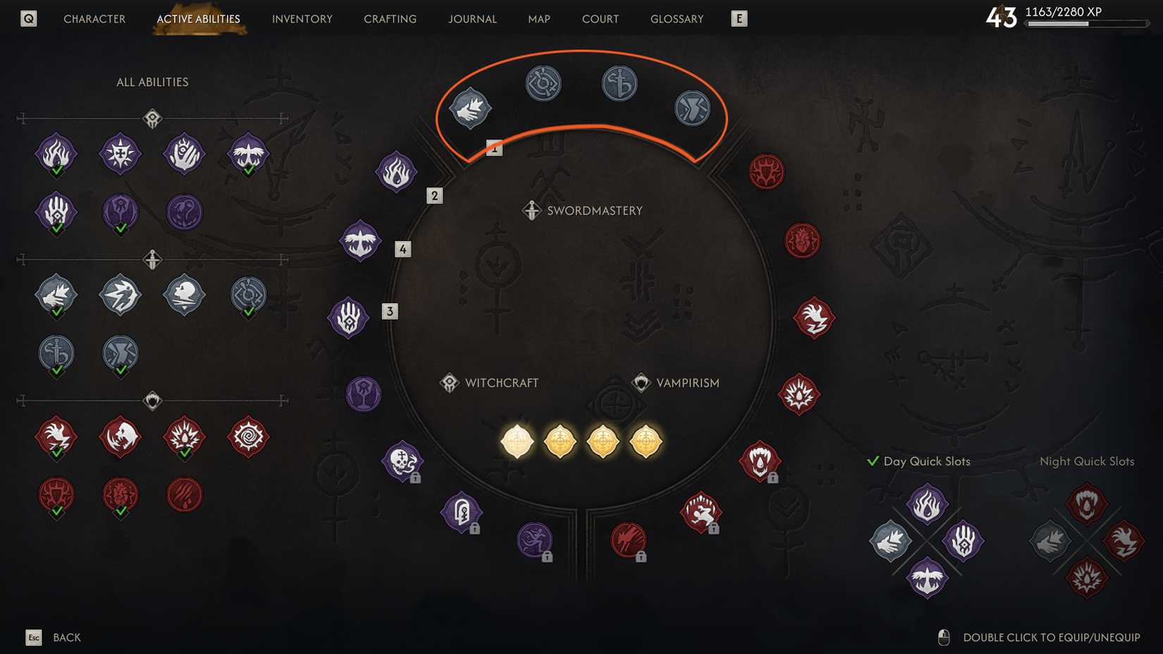 Swordmastery Abilities in The Blood of Dawnwalker