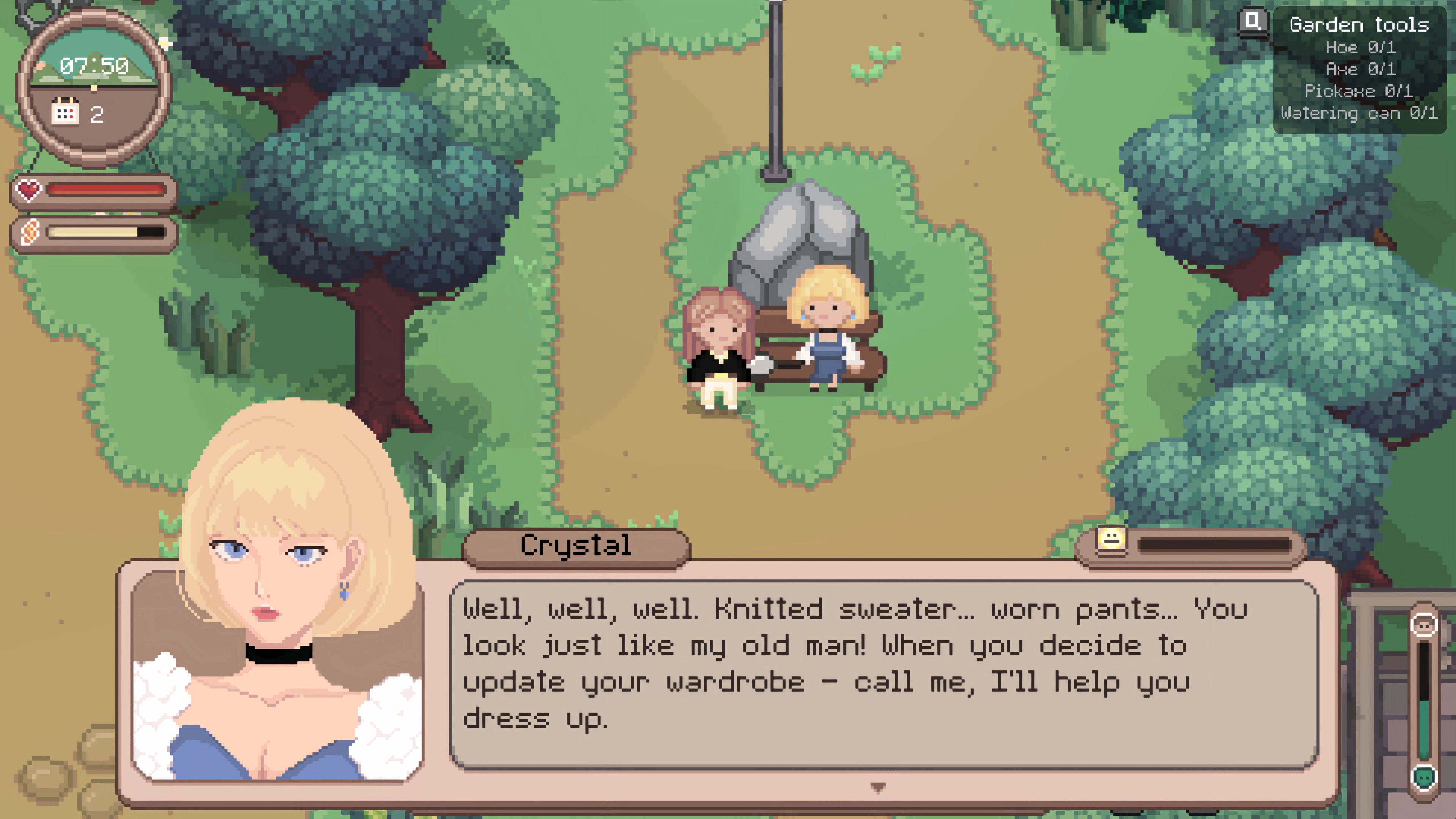 Talking to Crystal in Shinehill