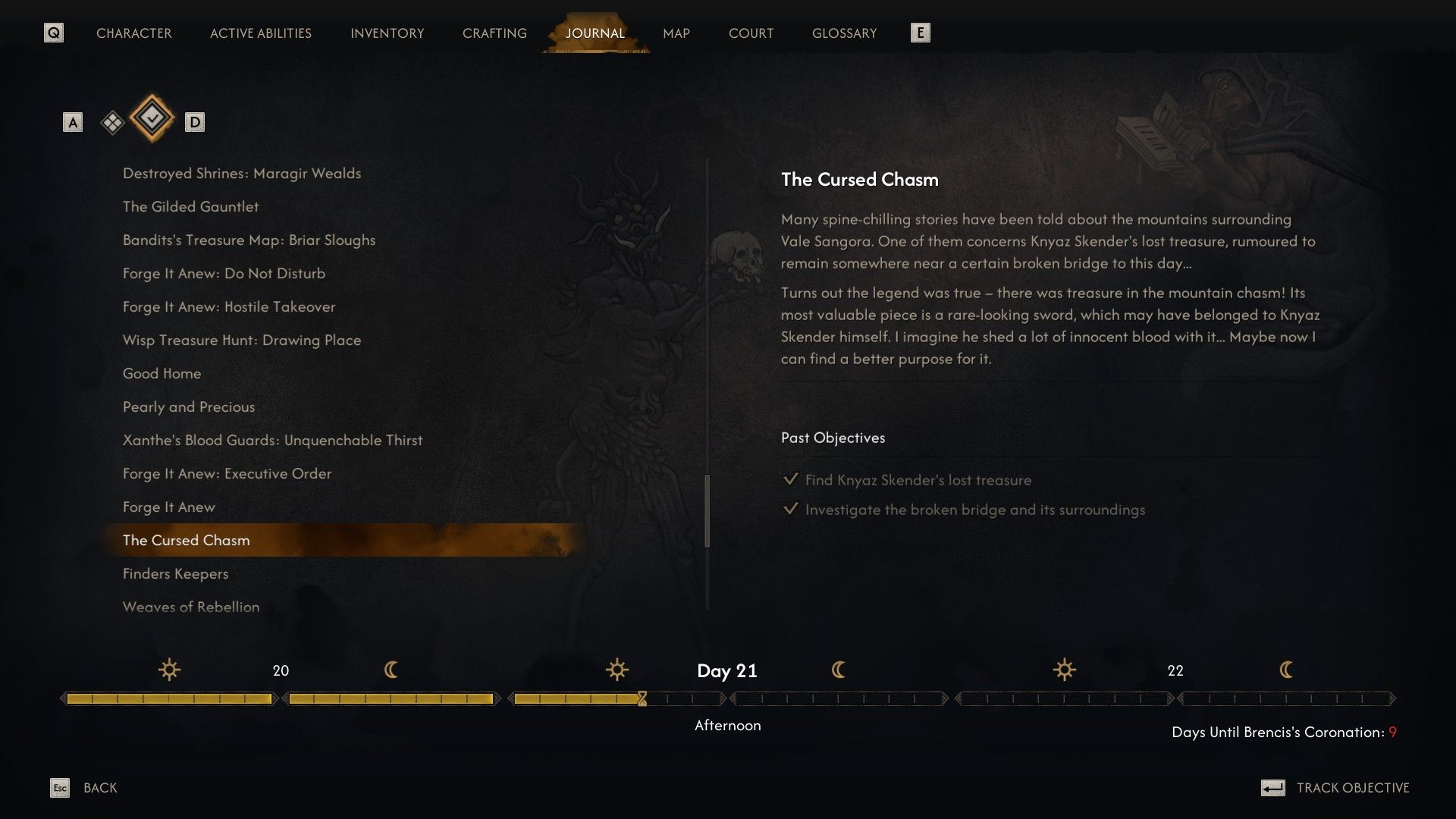 The Cursed Chasm Quest how to obtain Durandal in The Blood of Dawnwalker