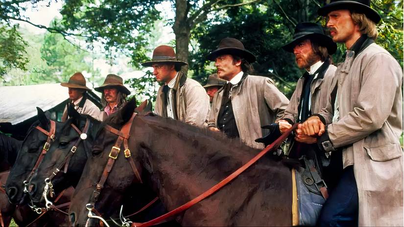 The gang on horseback in The Long Riders