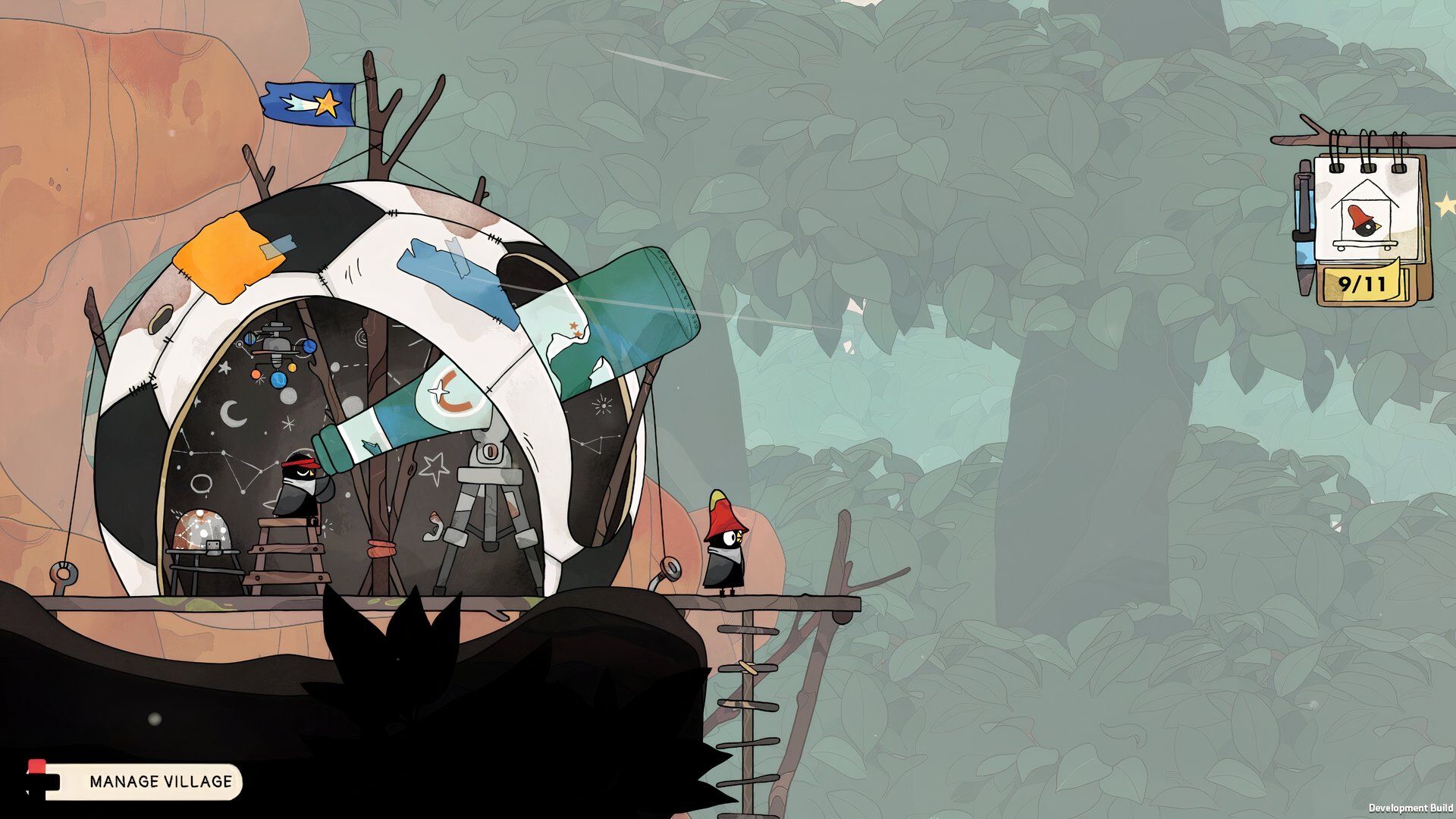 a character in the merlies standing on an outpost.