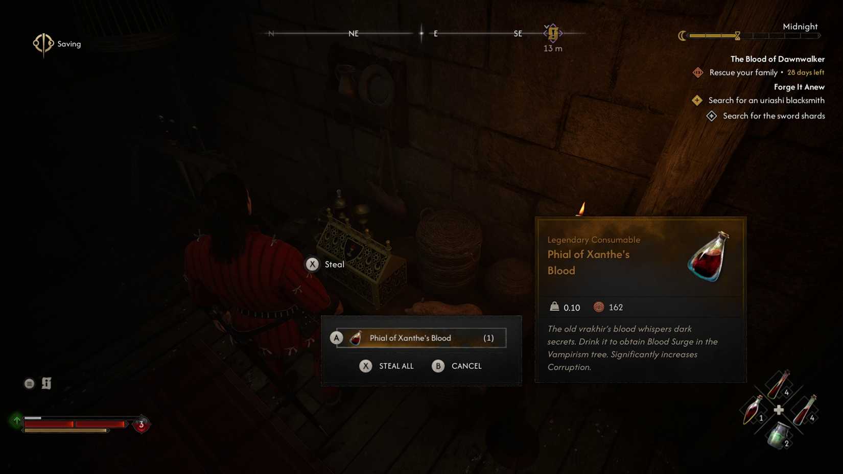 The Phial Of Xanthe Blood Location In The Blood of Dawnwalker