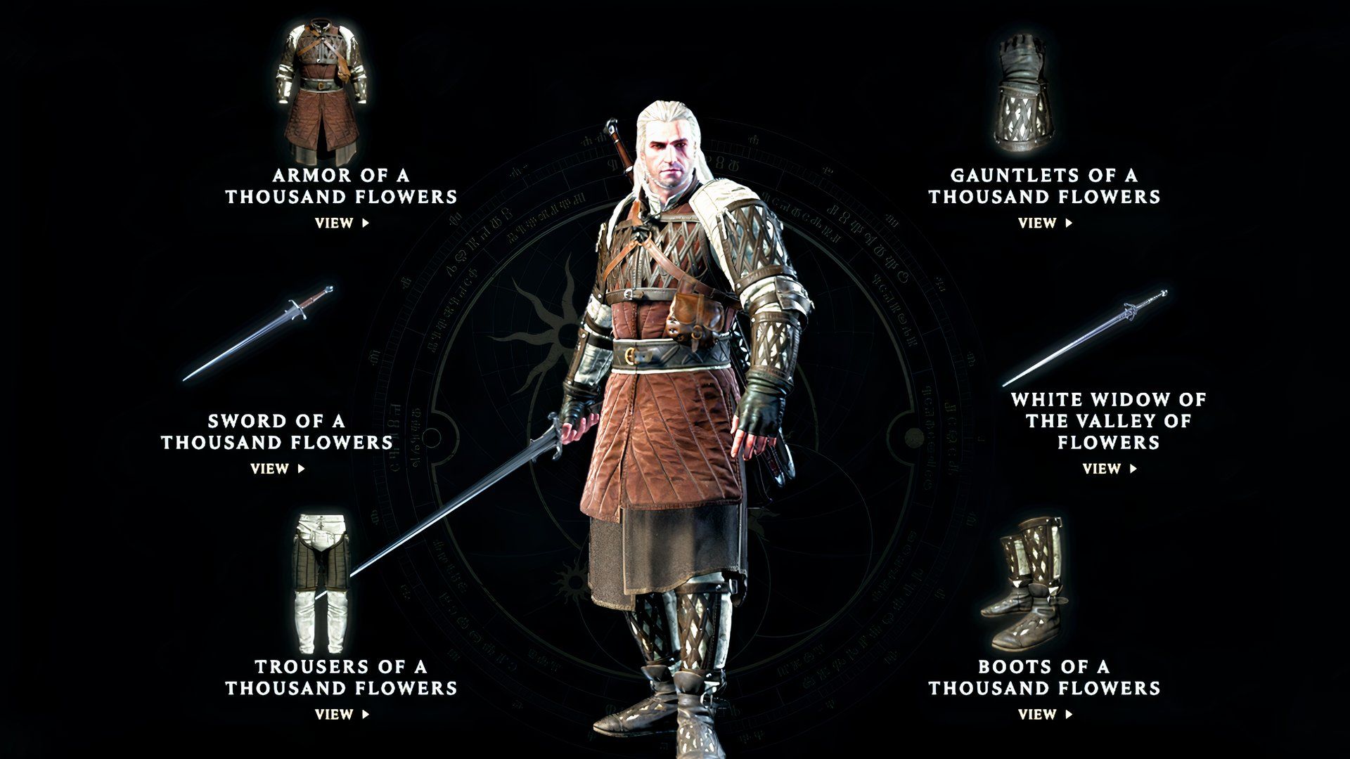 the armor of a thousand flowers in the witcher 3 remastered.