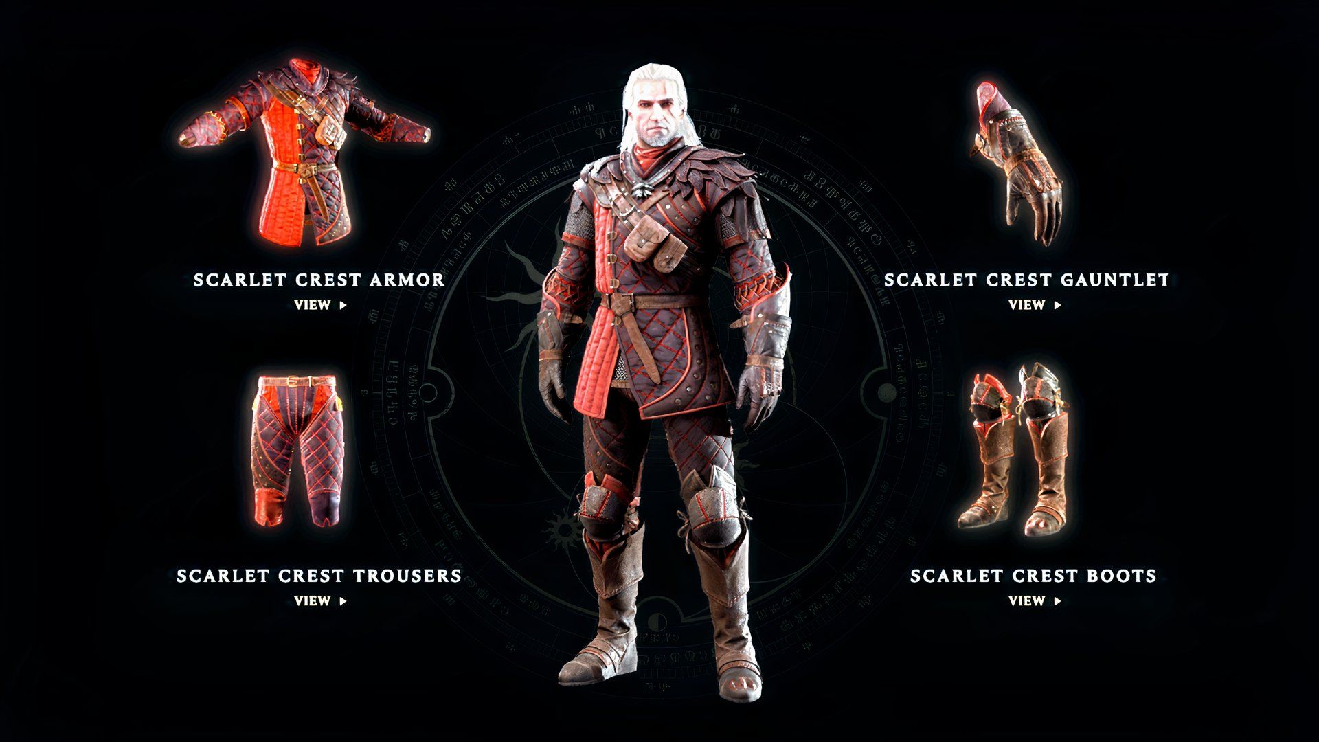 the scarlet crest set in the witcher 3 remastered.