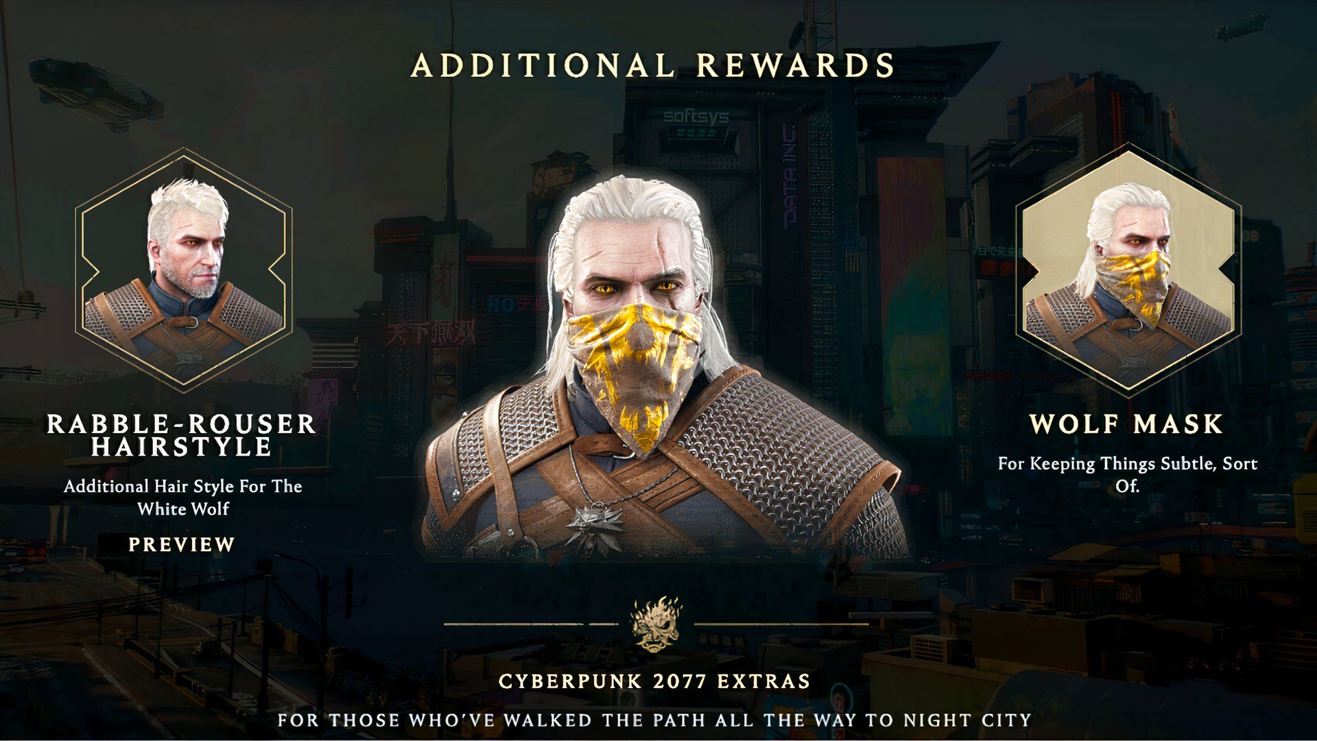 the new wolf mask in the witcher 3 remastered.