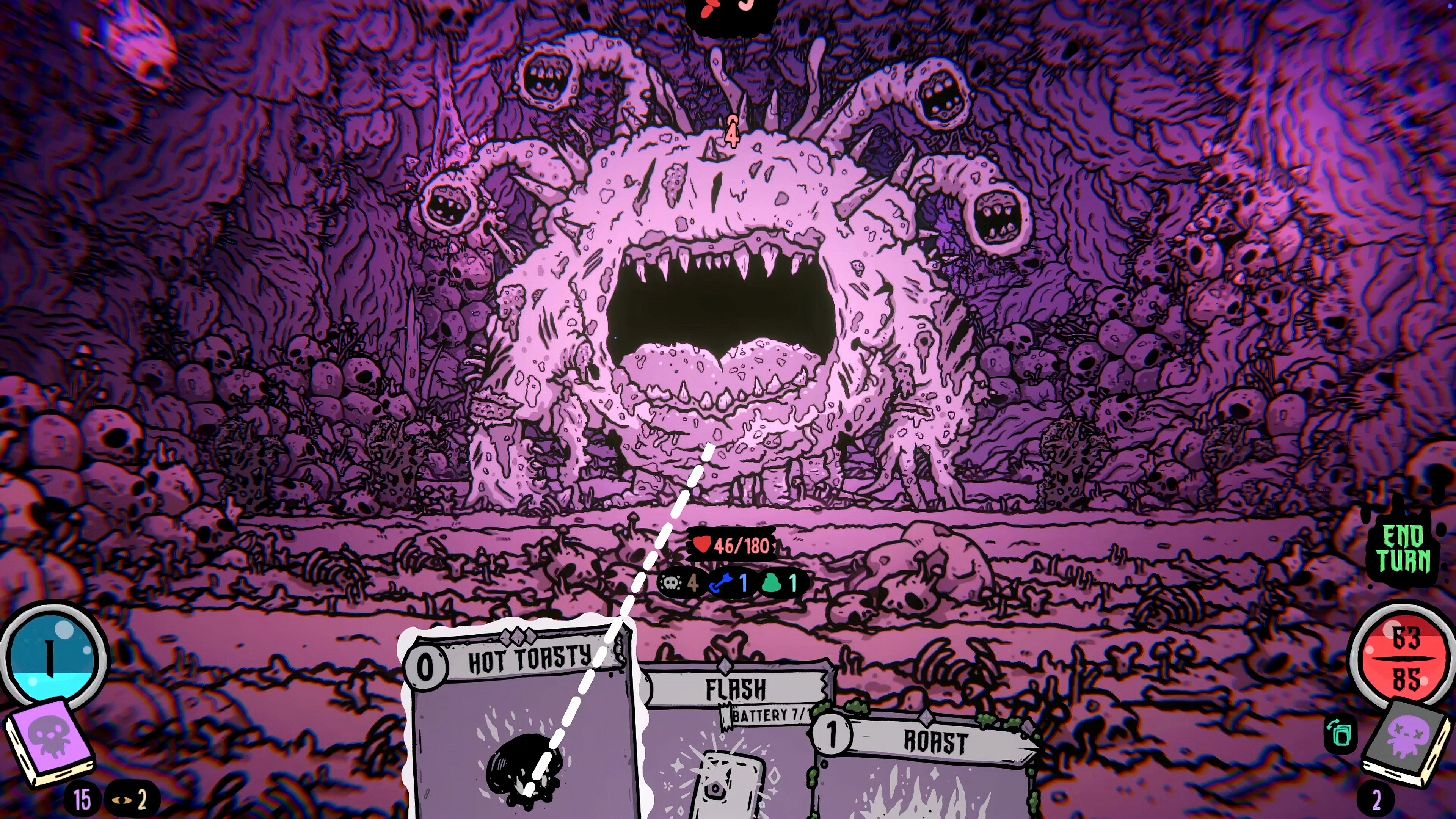 Using a Hot Toasty on an enemy in Shroom and Gloom