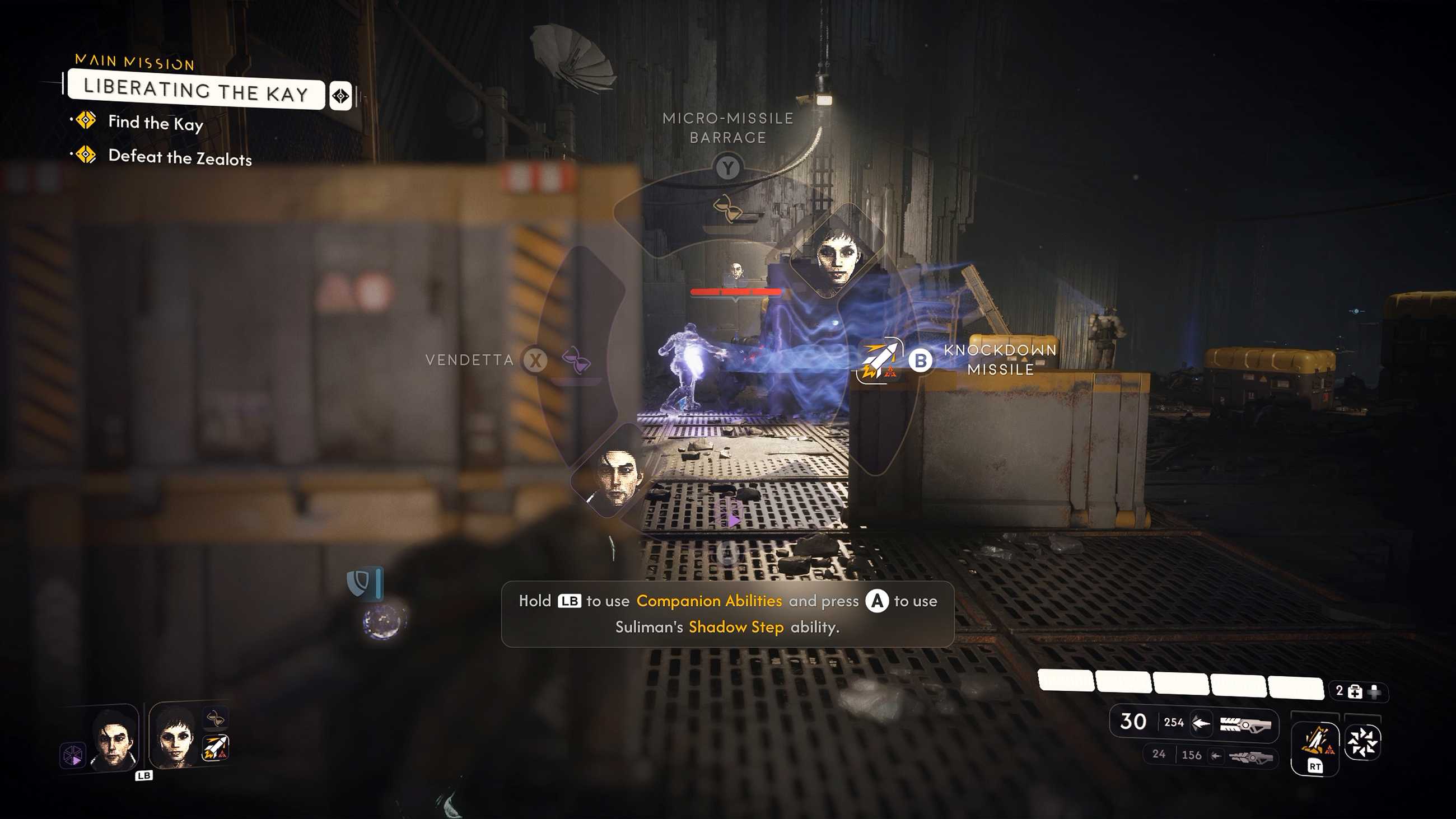 Using companion abilities in Exodus