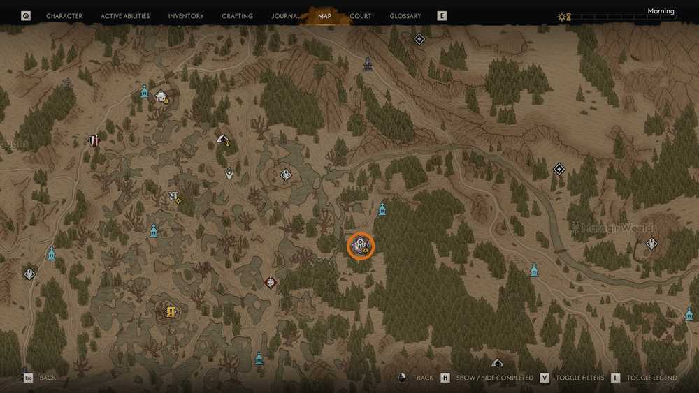Localiza&ccedil;&atilde;o da cabana de Vera em The Blood of Dawnwalker