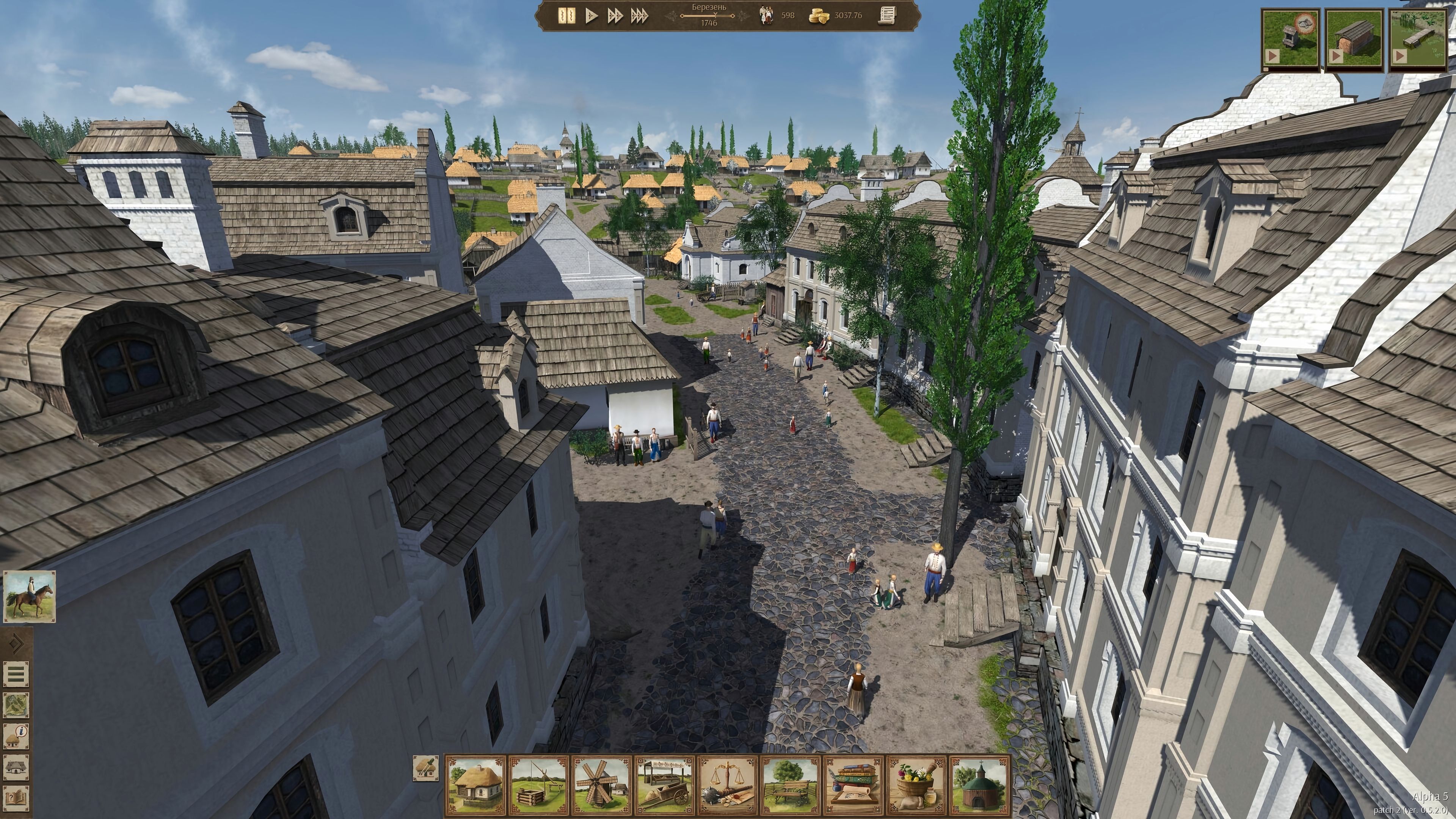 View of street running through buildings in Ostriv