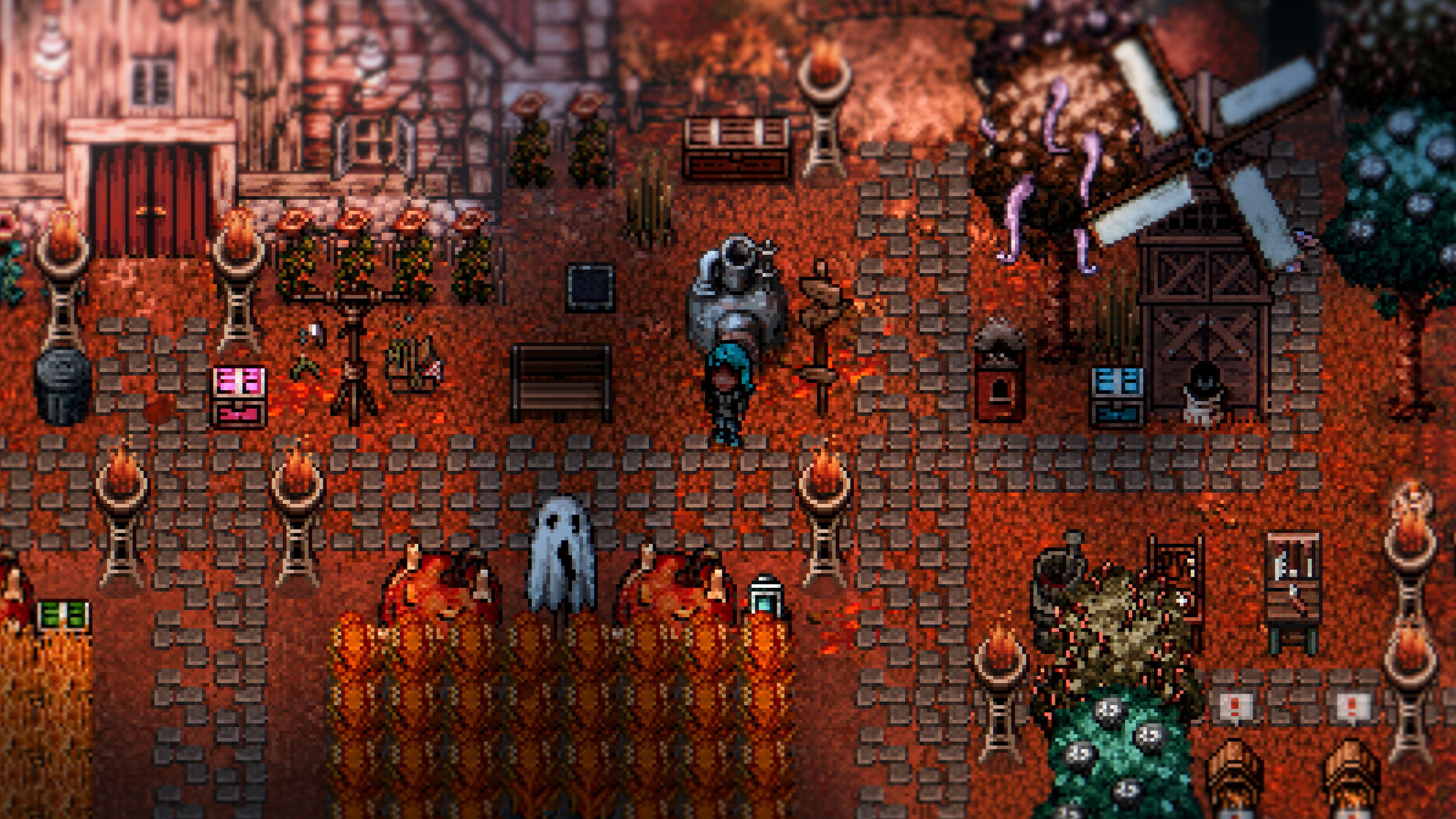 Walking through town in Welcome to Elderfield