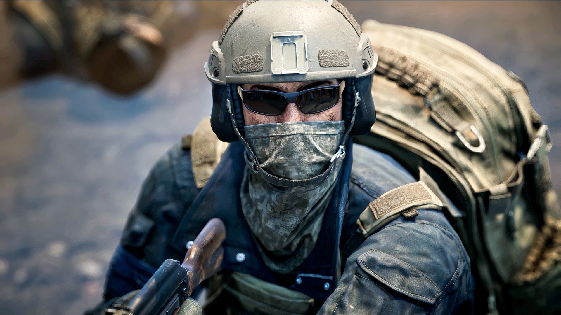 wardogs character facing the camera.