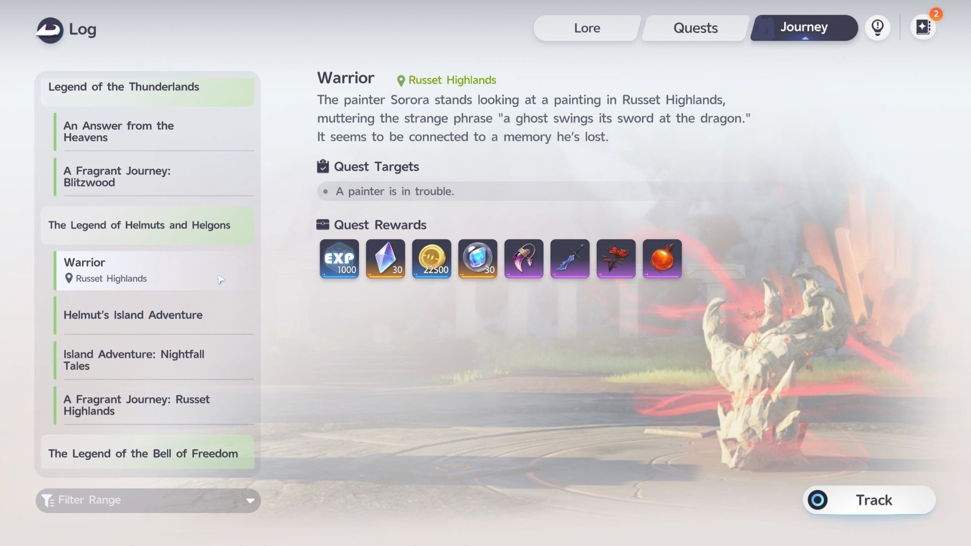 Warrior_ Russet Highlands quest How to Pull Out the Sword of Bravery in Aniimo