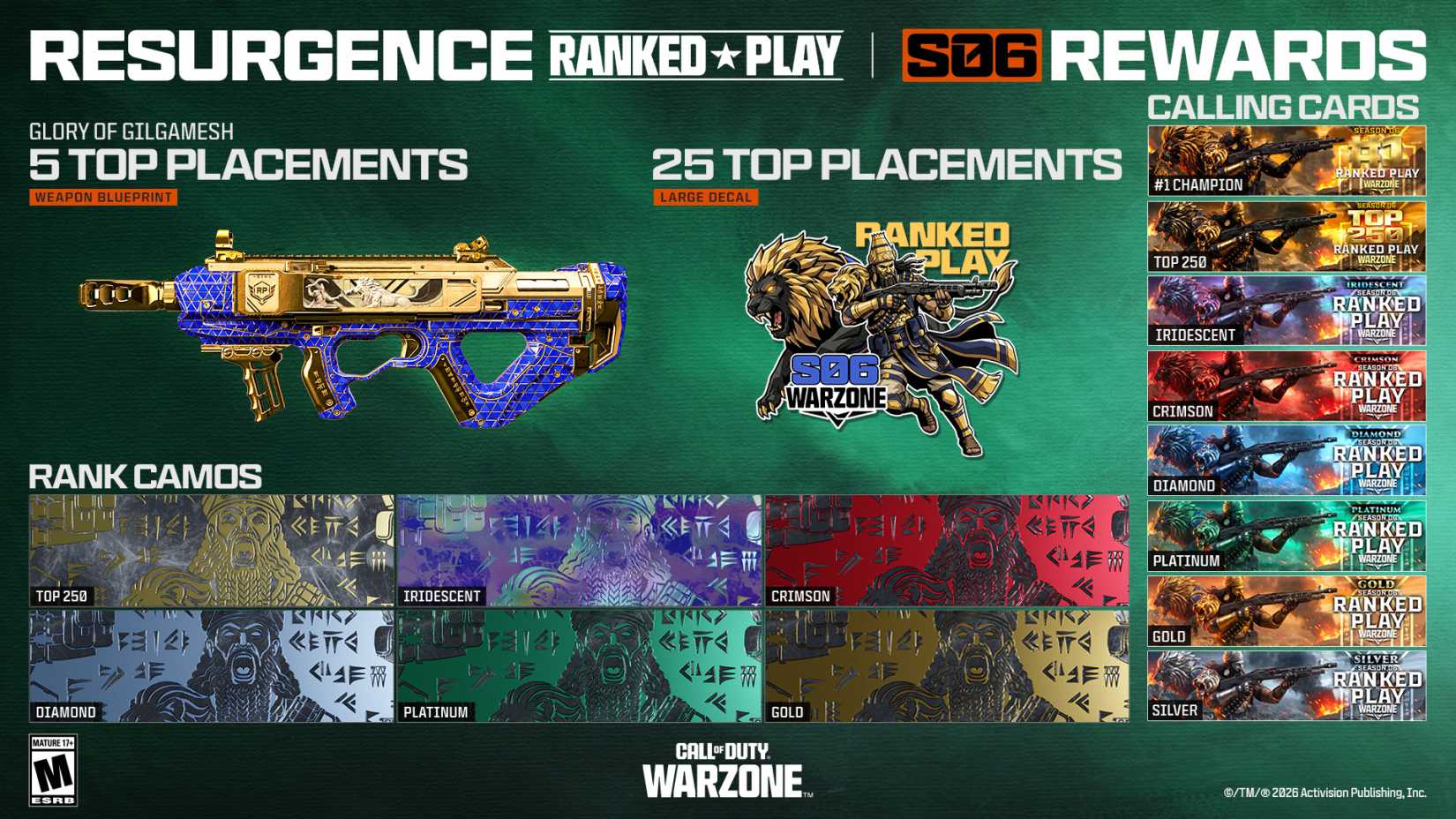 Warzone Resurgence Ranked Play Season 6 Rewards