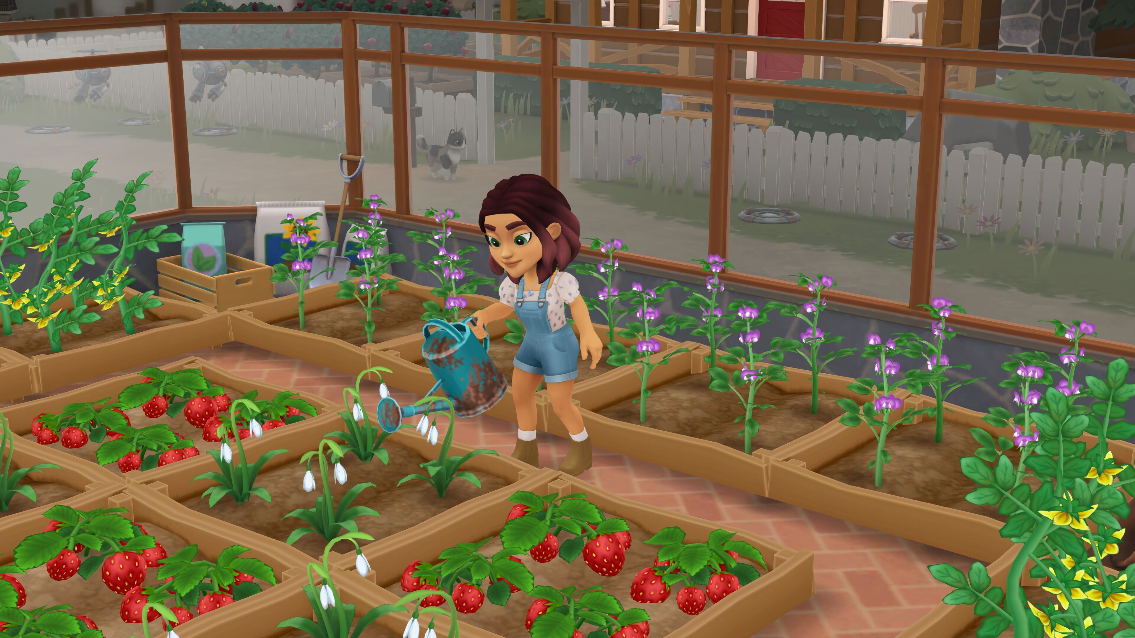 Watering crops in Wylde Flowers