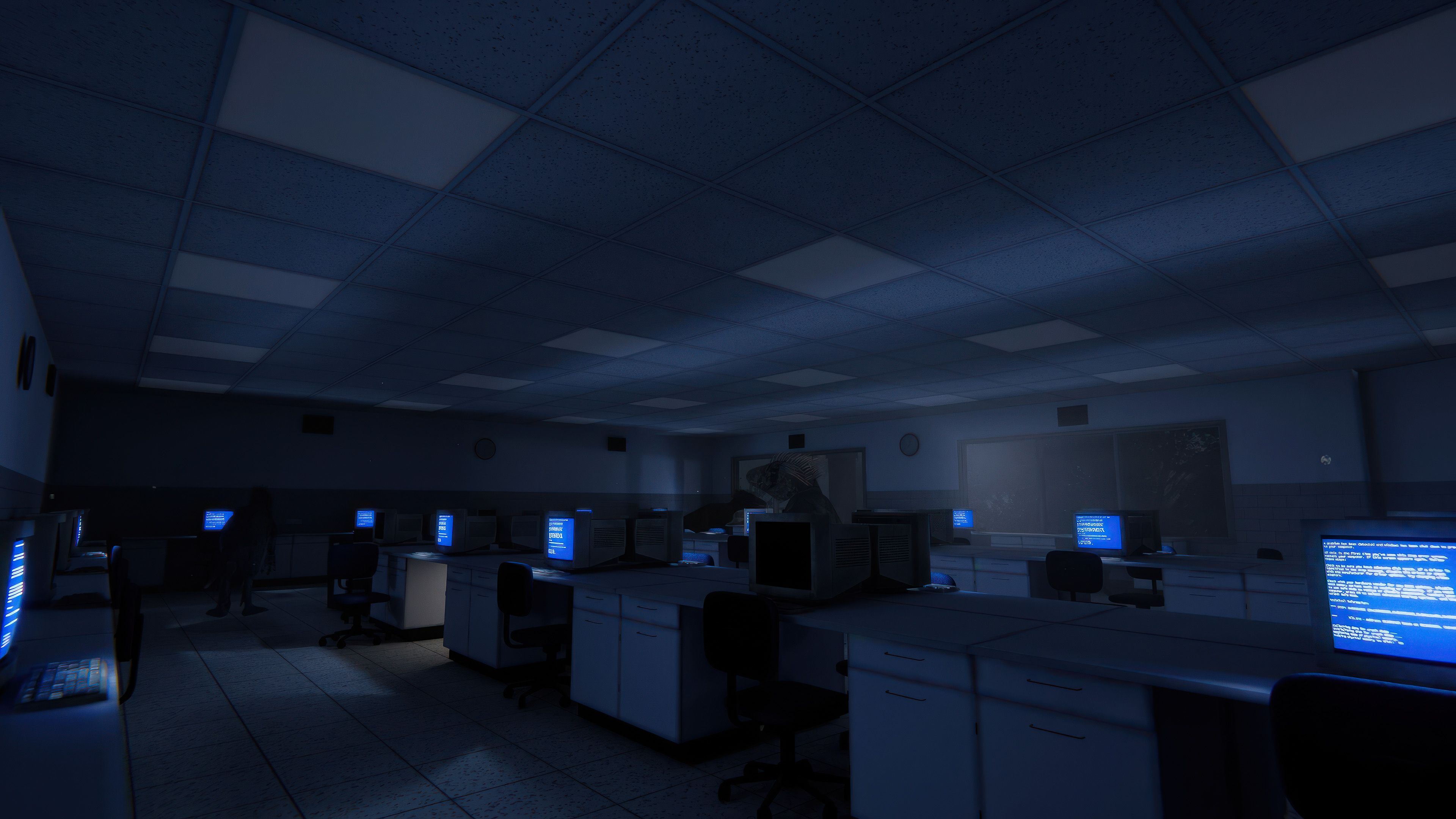 Welcome to Sunnybrook Screentshot showing dinosaur in office building
