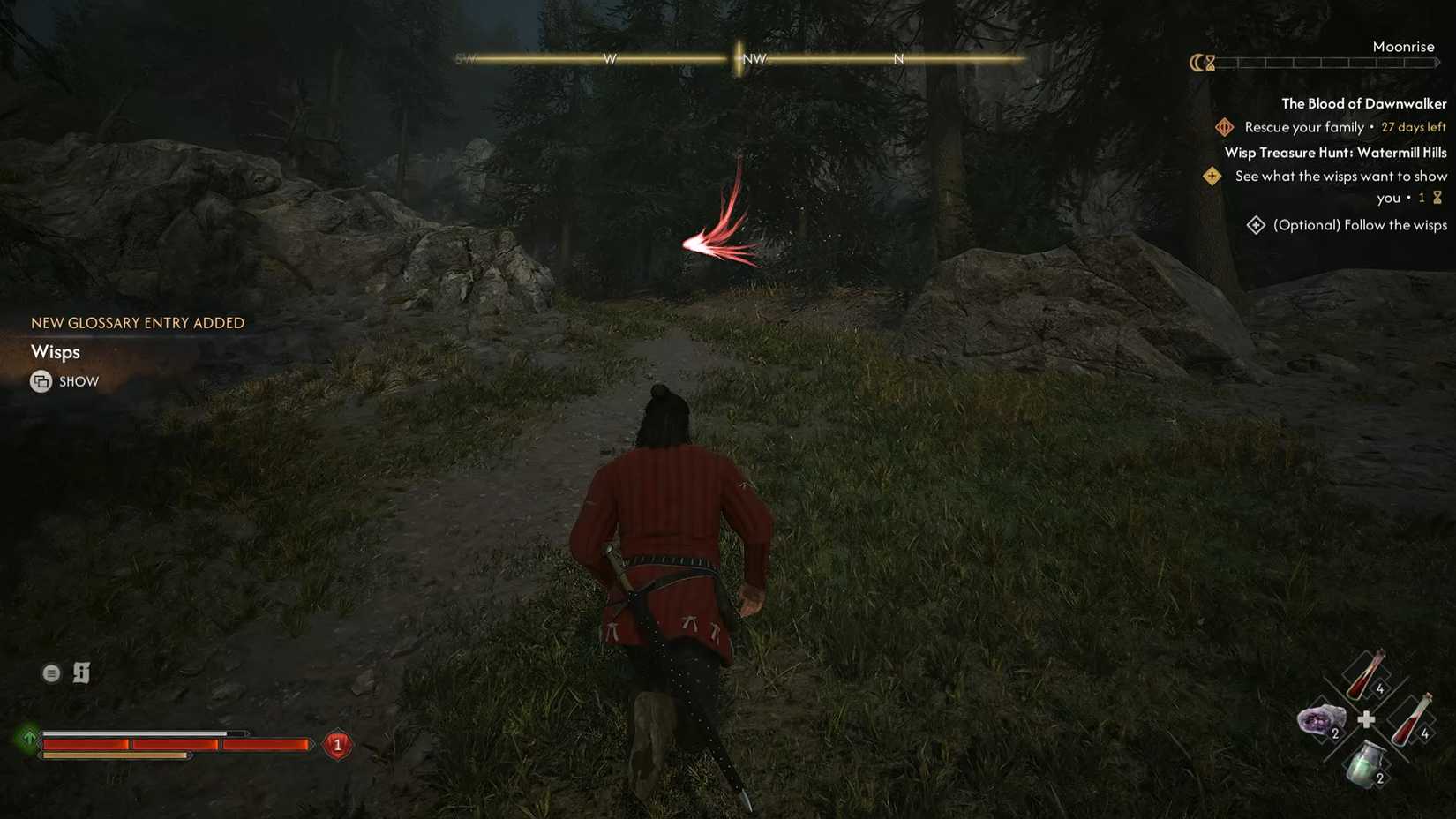 Wisp Treasure Hunt Watermill Hills location 2 in the blood of dawnwalker