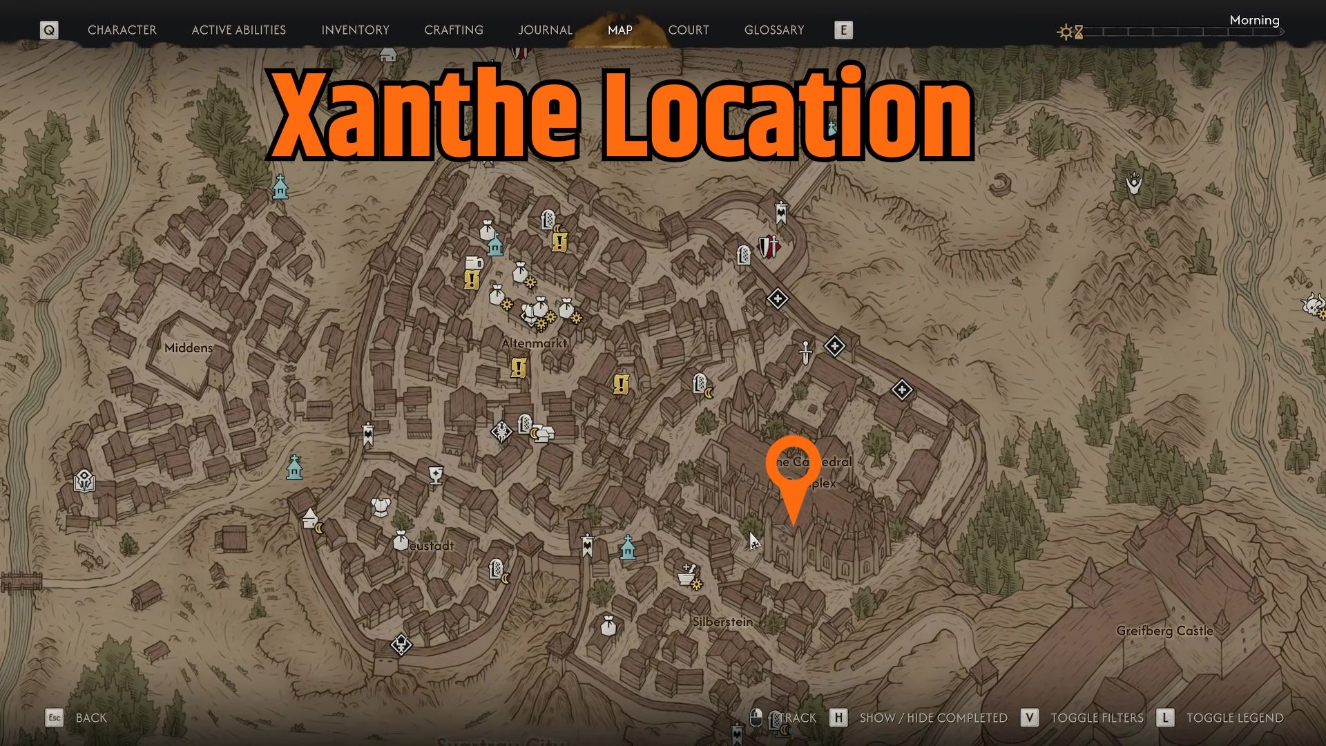 Xanthe Location in blood of dawnwalker