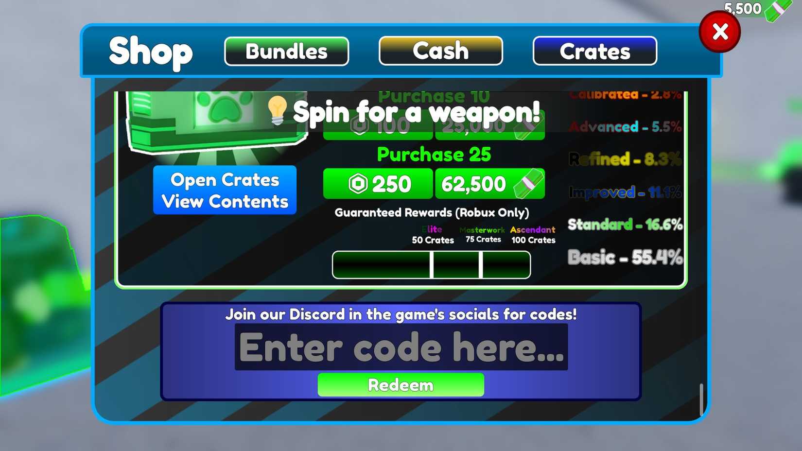 Zone Defense RNG the codes tab