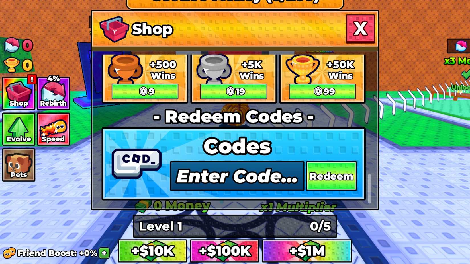 Moey Racks +1 Money Per Click Codes