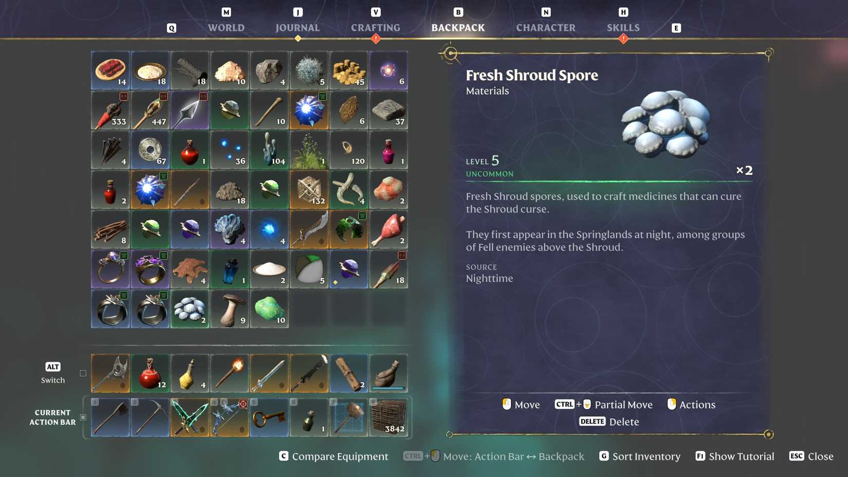 Enshrouded Fresh Shroud Spore description