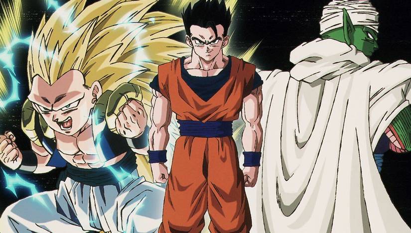 Super Saiyan 3 Gotenks, Ultimate Gohan, and Piccolo in Dragon Ball Super: Beerus Episode 1