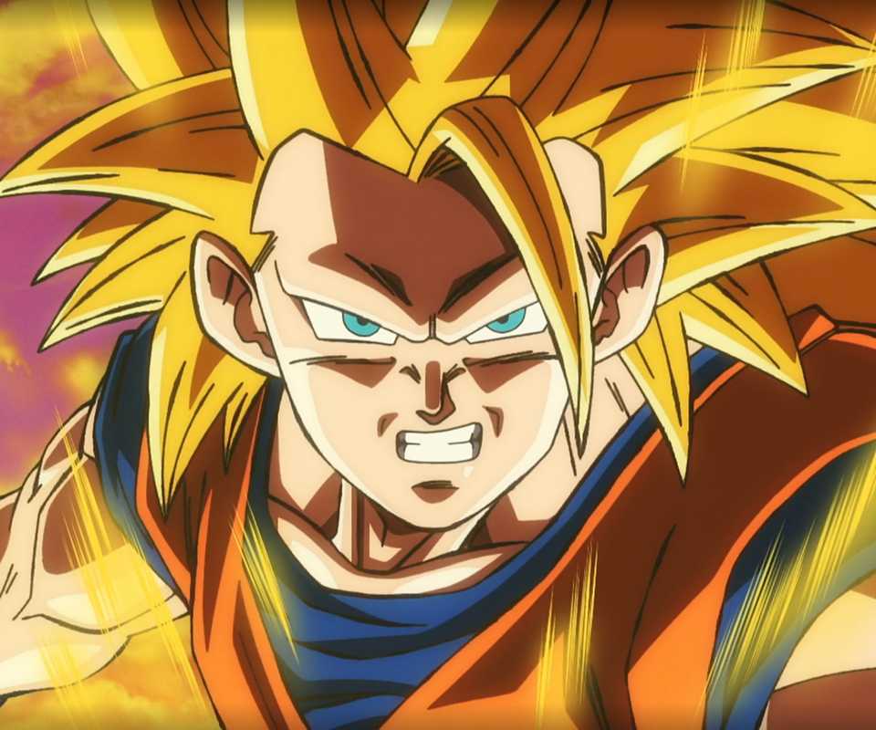 Super Saiyan 3 Goku powering up in Dragon Ball Super: Beerus Episode 2