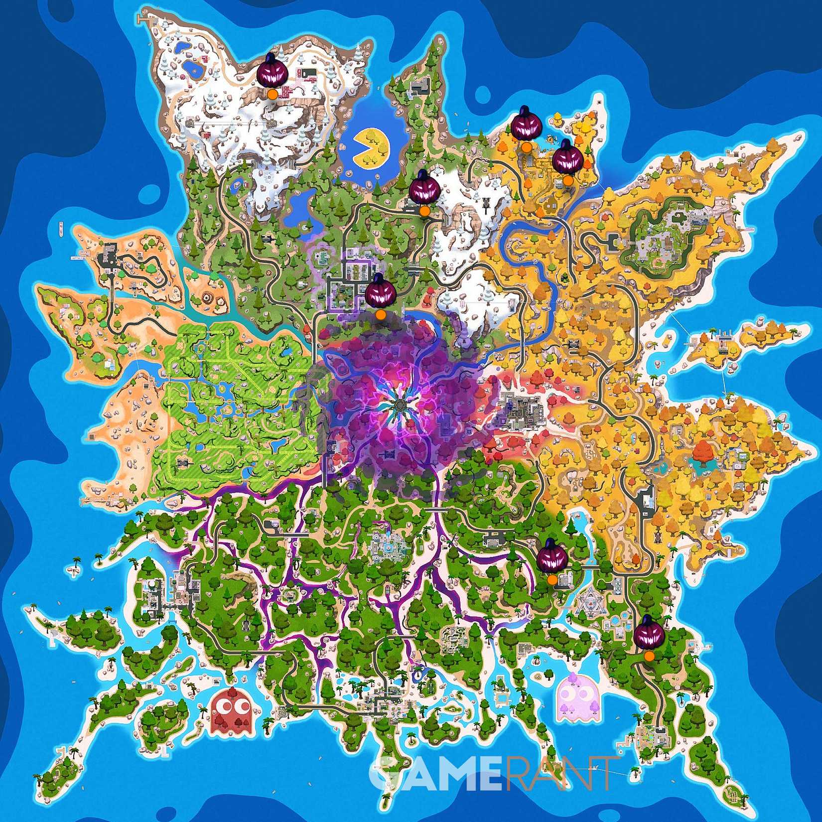 All Pumpkin Chest Locations in Fortnite - Map