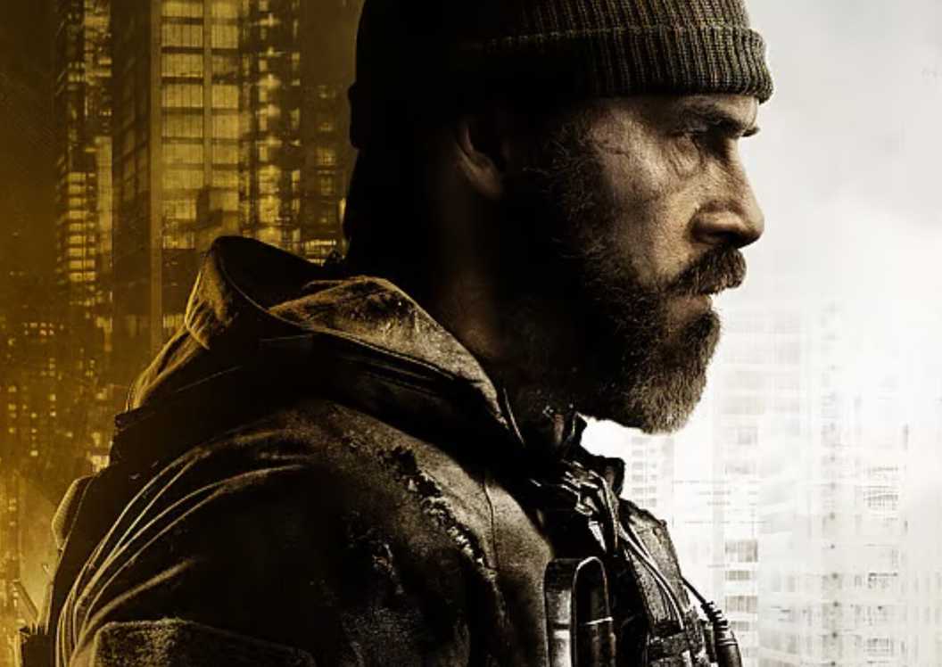 Captain Price in a knit cap shown against a city backdrop in Modern Warfare 4 artwork