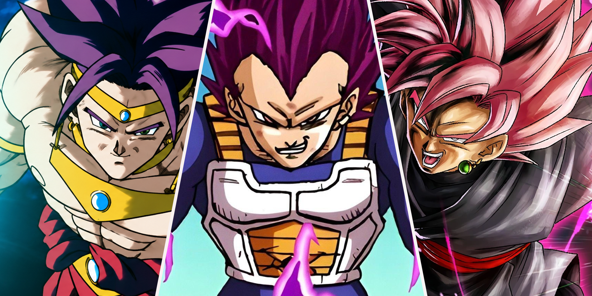 Broly, Vegeta, goku Black