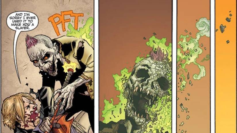 Buffy stakes the Slaypire Simone in the Buffy the Vampire Slayer comics 