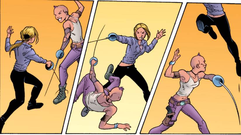 Buffy and Simone duel in Buffy the Vampire Slayer Season 8 comic books
